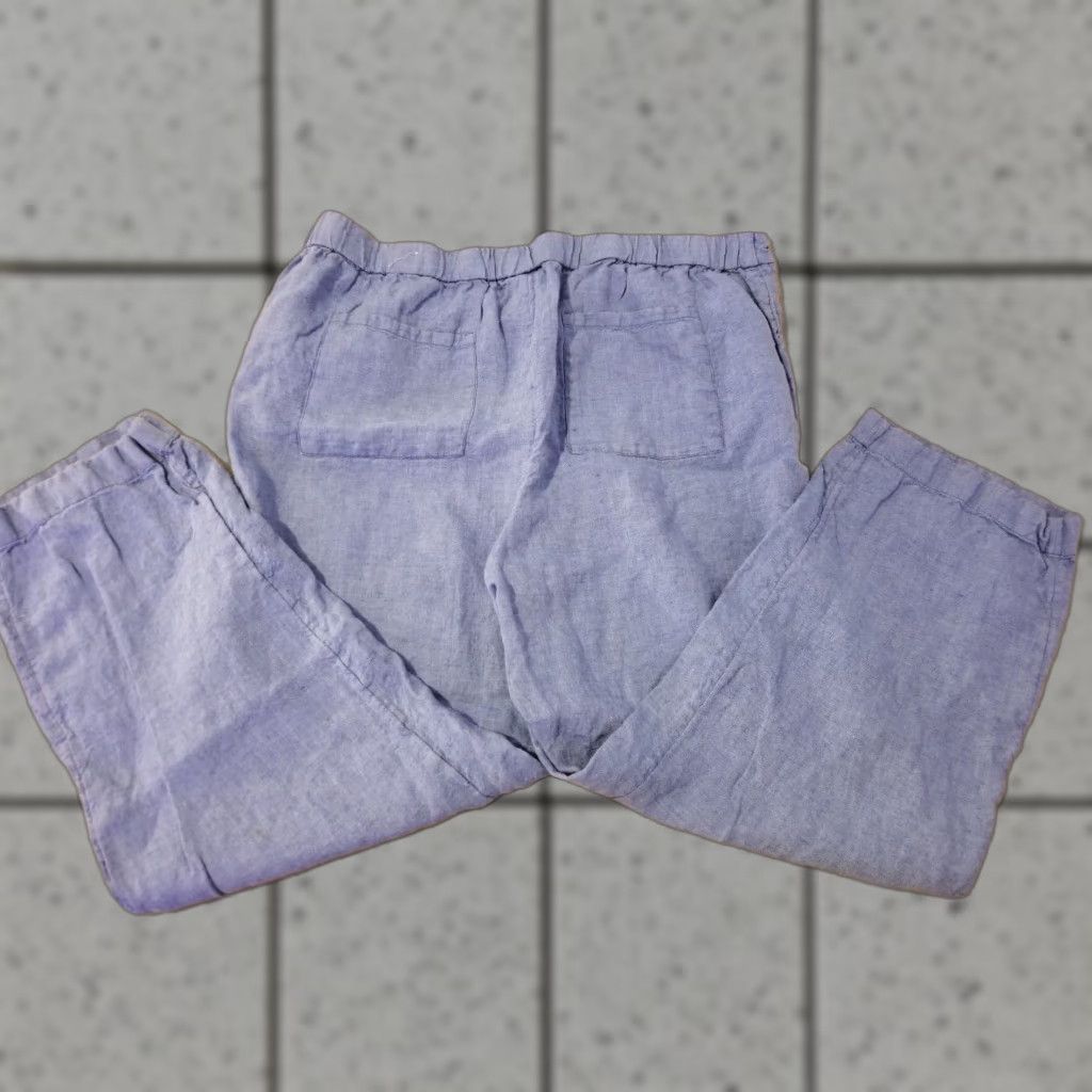Vintage Womens Chico's Linen Dress Pants 3R Blue Slack Trouser Dress Pants Womens 3R Blue Chico's Linen Pants Size 26" / US 2 / IT 38 - 1 Thumbnail