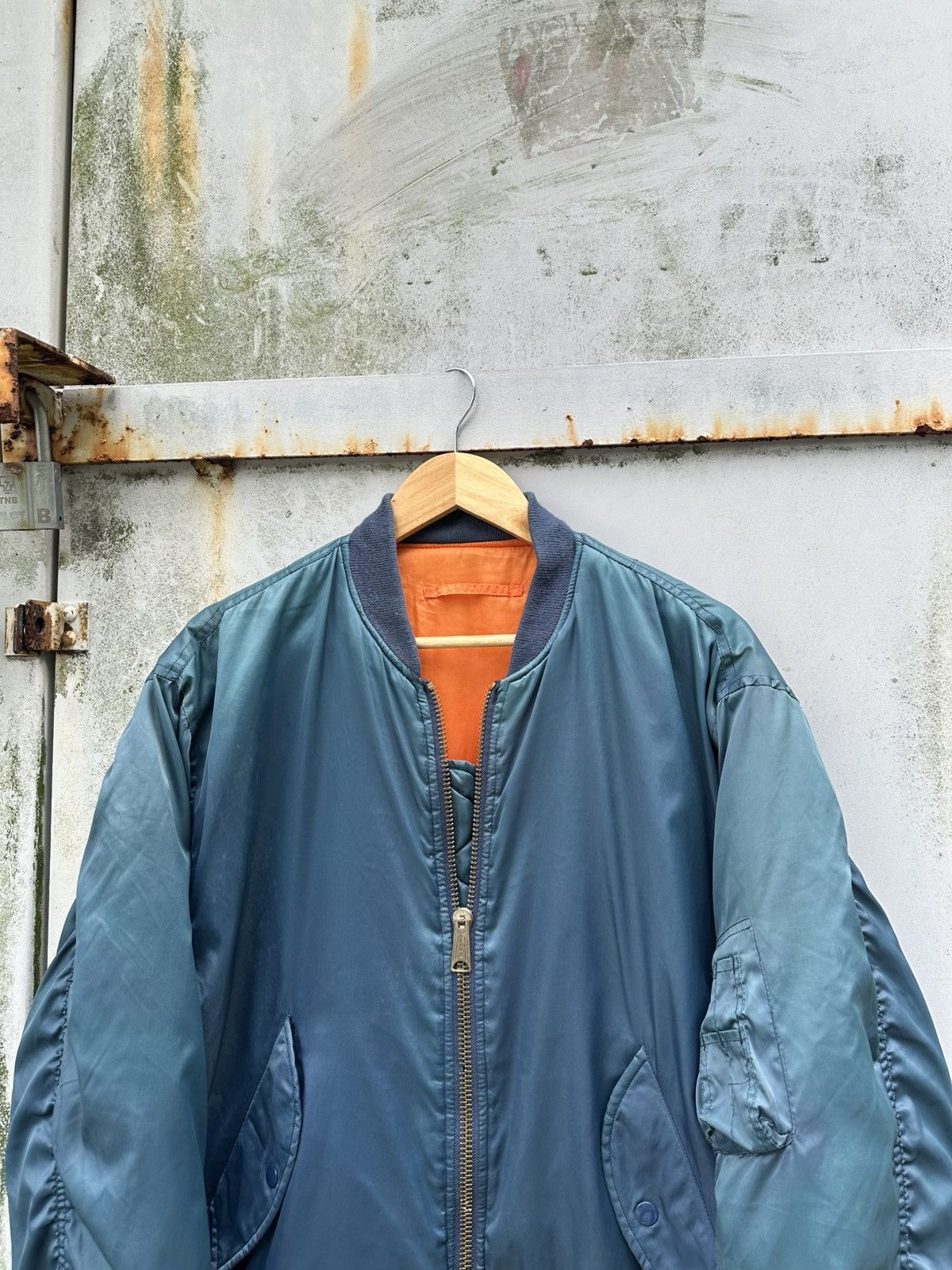 Vintage 🪖Vintage Faded Phantom MA-1 Man Intermediate Bomber Jacket Size US L / EU 52-54 / 3 - 4 Thumbnail