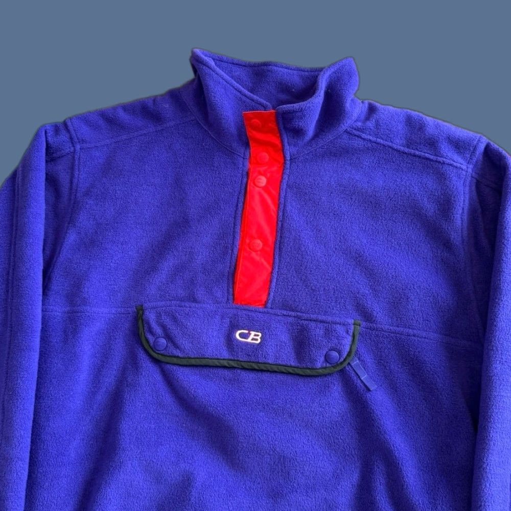 CB Sports VINTAGE 90s CB Sports Snap Fleece Pullover Men L Purple Red Solid Outdoor Winter Fall Spring Shirt Jacket? Size US L / EU 52-54 / 3 - 1 Thumbnail