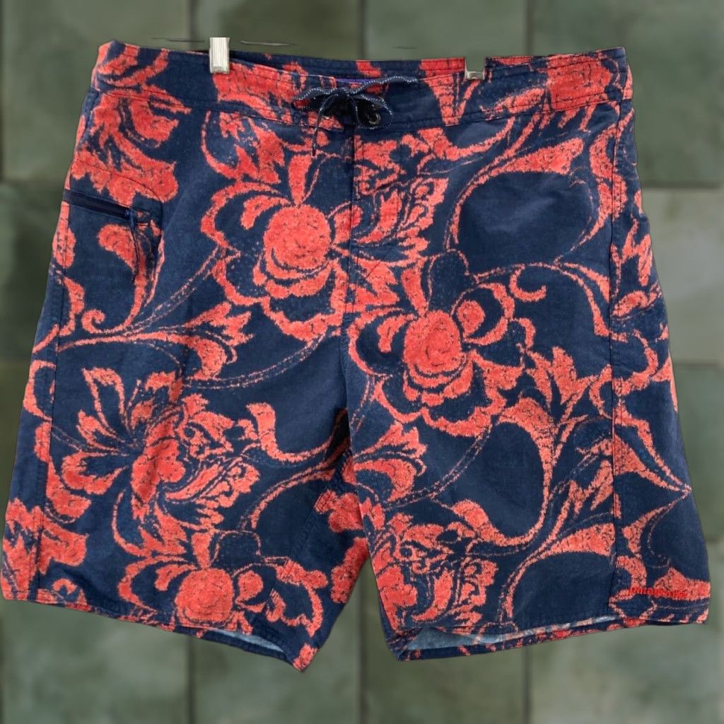 Patagonia Patagonia Swim Trunks Mens Large Lined Board Shorts Floral 38 Blue 100% Nylon Polyester Size US 33 - 1 Thumbnail