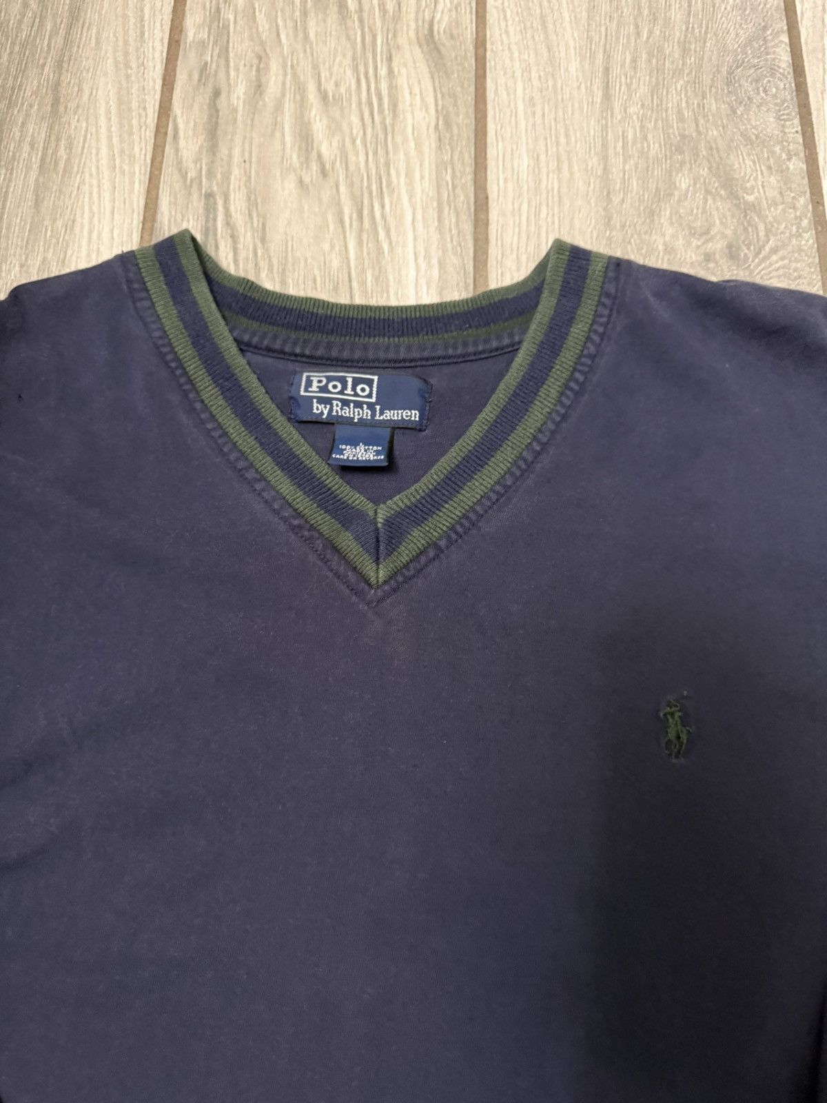 Polo Ralph Lauren 1990’s Men’s Polo Ralph Lauren V-Neck LongSleeve Shirt Size US L / EU 52-54 / 3 - 2 Thumbnail