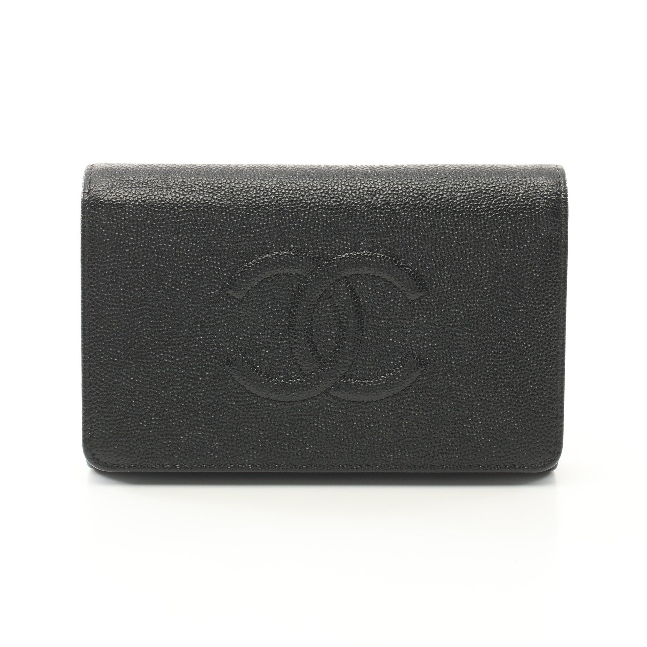 Chanel Chanel Trifold Wallet Caviar Skin Black Gold Hardware Size ONE SIZE - 1 Thumbnail