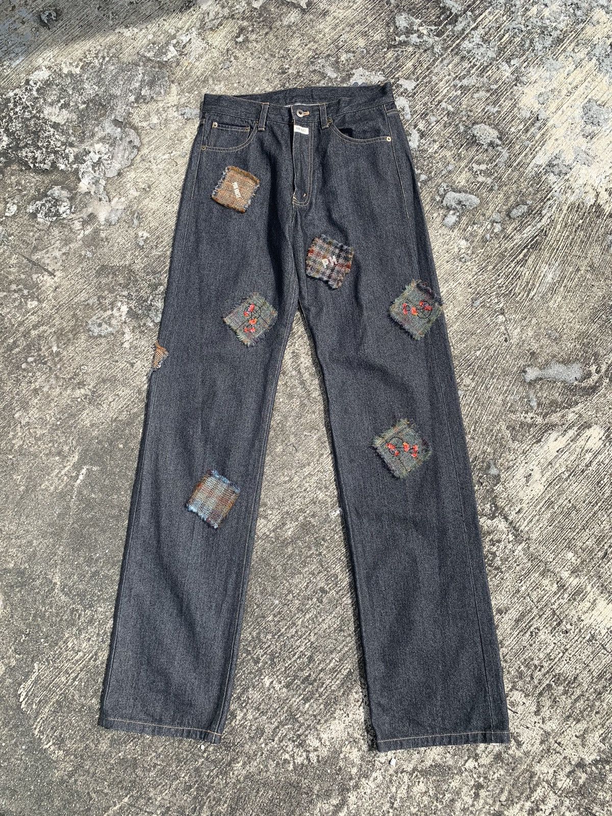 Helmut Lang × Karl Helmut × Pink House Rare🔥 pink house by helmut lang patchwork denim Size US 31 - 1 Thumbnail