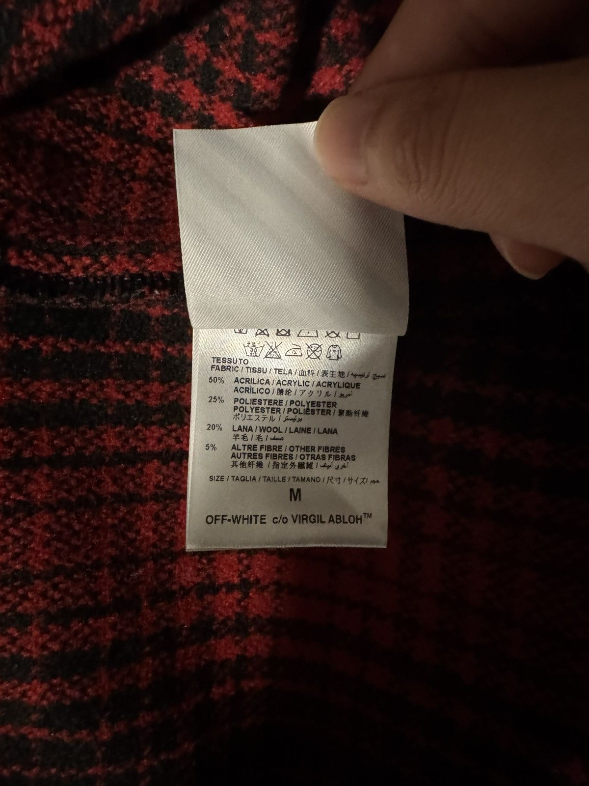Off-White Offwhite red black tartan flannel shirt medium. Worn once Size US M / EU 48-50 / 2 - 3 Thumbnail