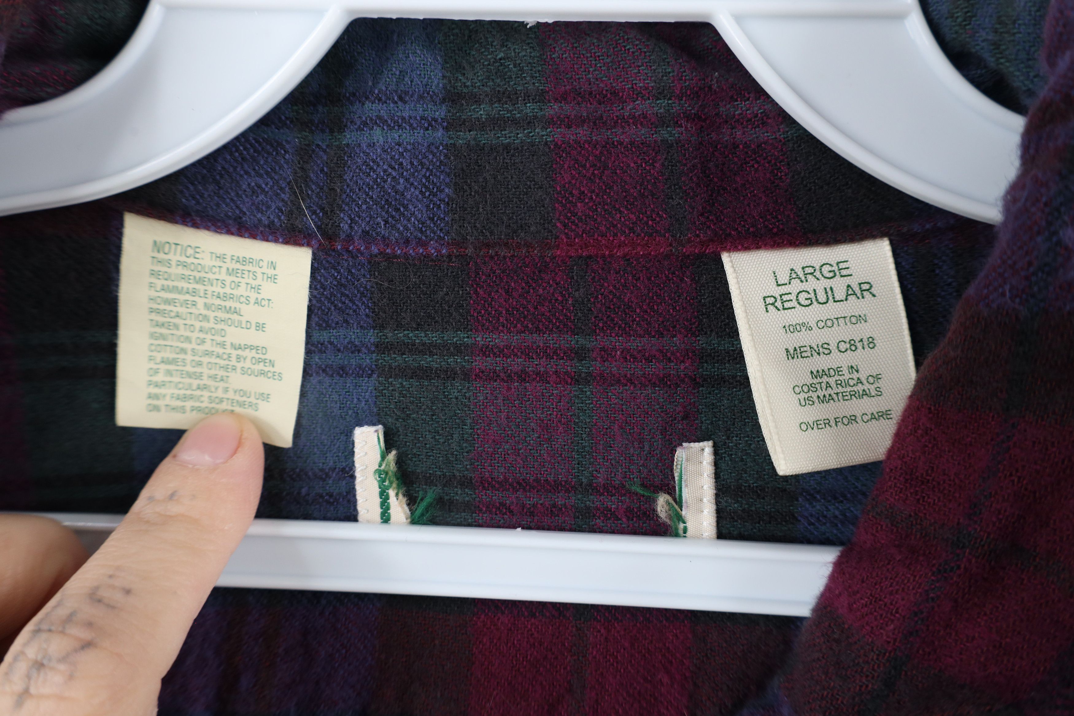 L.L. Bean × Vintage Vintage 90s LL Bean Flannel Collared Button Down Shirt Plaid Size US L / EU 52-54 / 3 - 5 Thumbnail