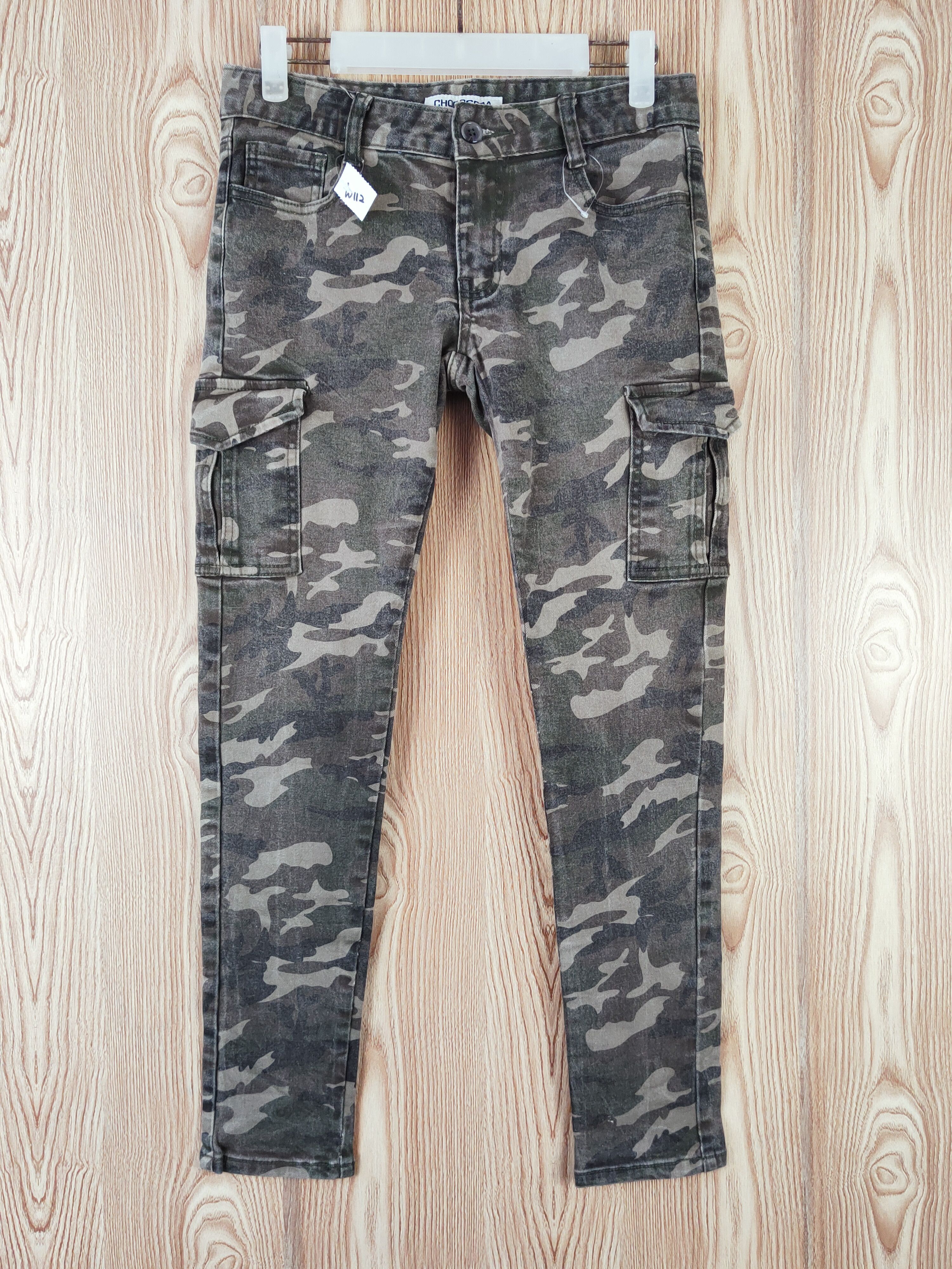 Japanese Brand Chocosoda Camouflage Distressed Ripped Jeans #W112 Size 29" - 1 Thumbnail