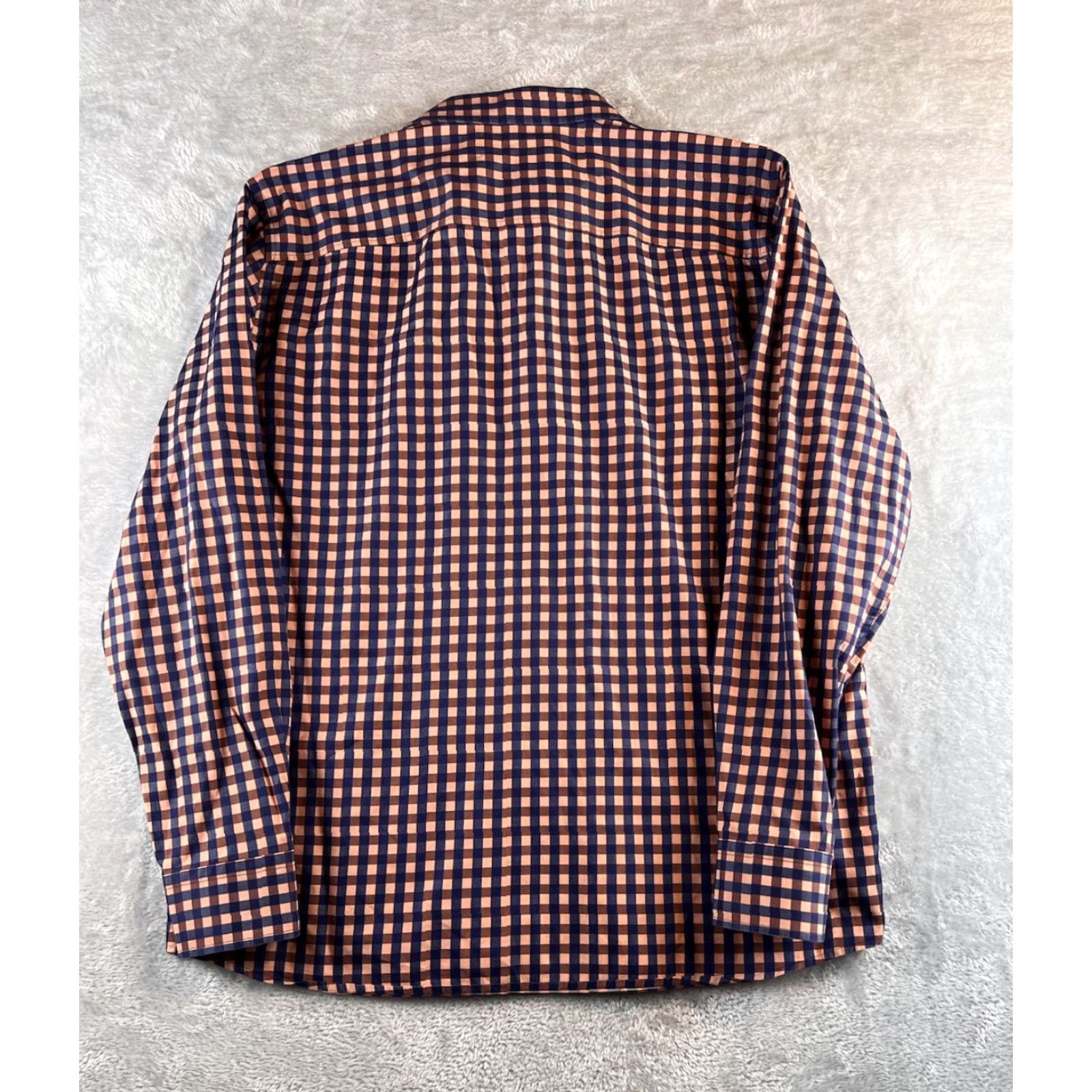 Johnston & Murphy Johnston & Murphy Button-Up Cotton Shirt Mens L Rust Navy Preppy Size US L / EU 52-54 / 3 - 2 Thumbnail