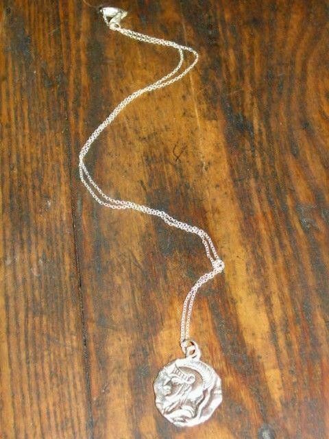 Designer Sterling Silver Greek Warrior Coin Charm Necklace Size ONE SIZE - 1 Thumbnail