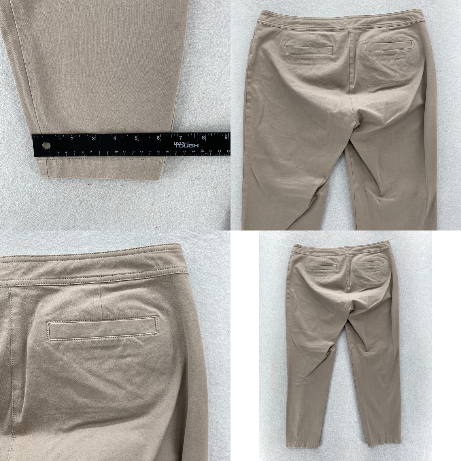 Eileen Fisher Eileen Fisher Women's Medium Beige Chino Pants Stretch Organic Cotton City Size 32" / US 10 / IT 46 - 9 Thumbnail
