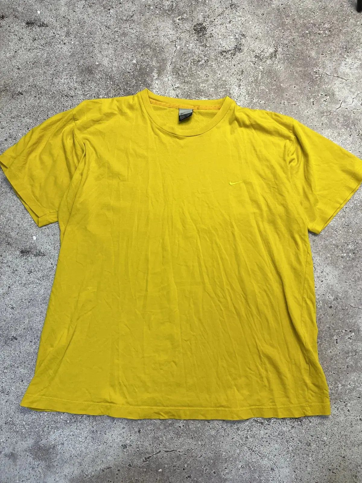 Nike Nike Vintage Y2K Yellow Mini Swoosh T Shirt Size US XL / EU 56 / 4 - 1 Thumbnail