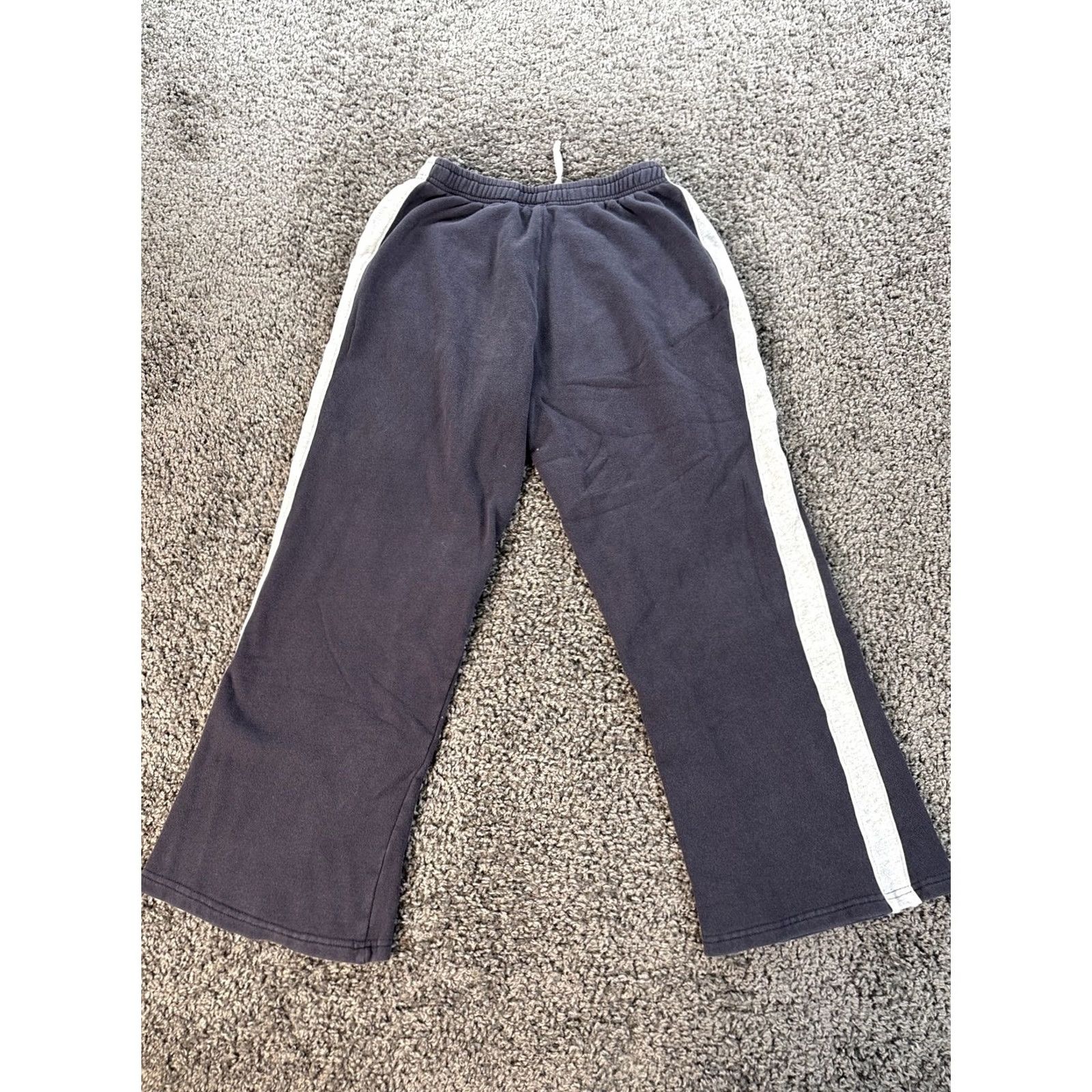 Brandy Melville Brandy Melville Sweatpants Womens One Size Wide-Leg Pull On Navy Blue Stripe Size 42" / US 20 - 7 Thumbnail