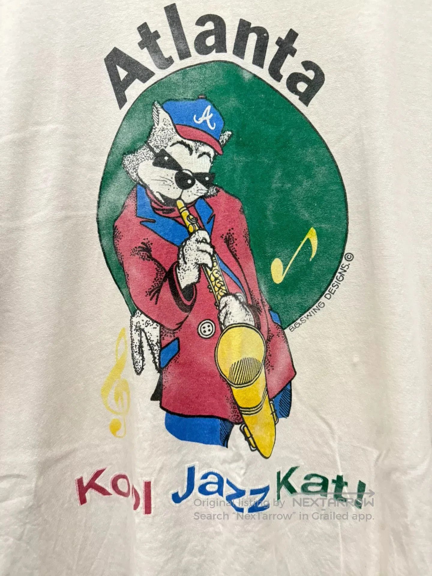 Vintage Vintage Atlanta Jazz Cat Short Sleeve. Size US XL / EU 56 / 4 - 3 Thumbnail