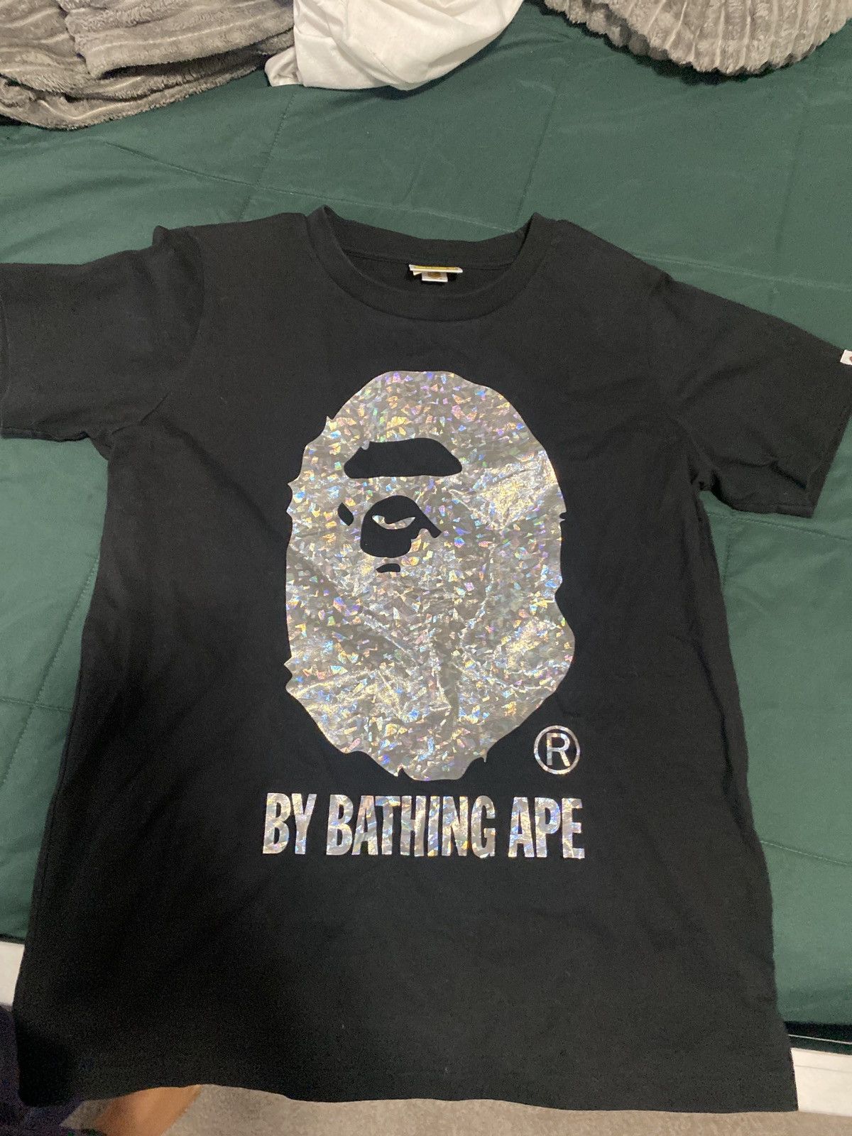 Bape Black Holographic Bape Tee Size S / US 4 / IT 40 - 1 Thumbnail