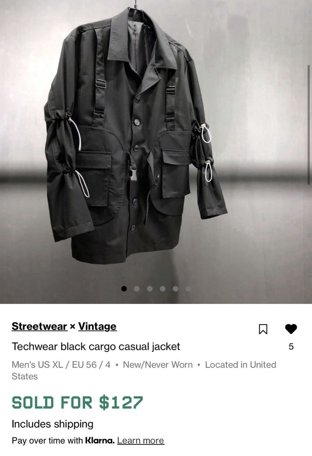 Other GZKIMNAR Black Blazer w/ Buckles 42R (L) Techwear Jacket Size 42R - 3 Thumbnail