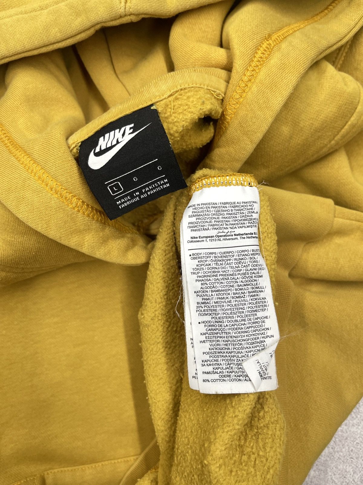 Nike Mens Nike Basic Yellow Hoodie Small Logo Y2K ACG TN Size US L / EU 52-54 / 3 - 6 Thumbnail