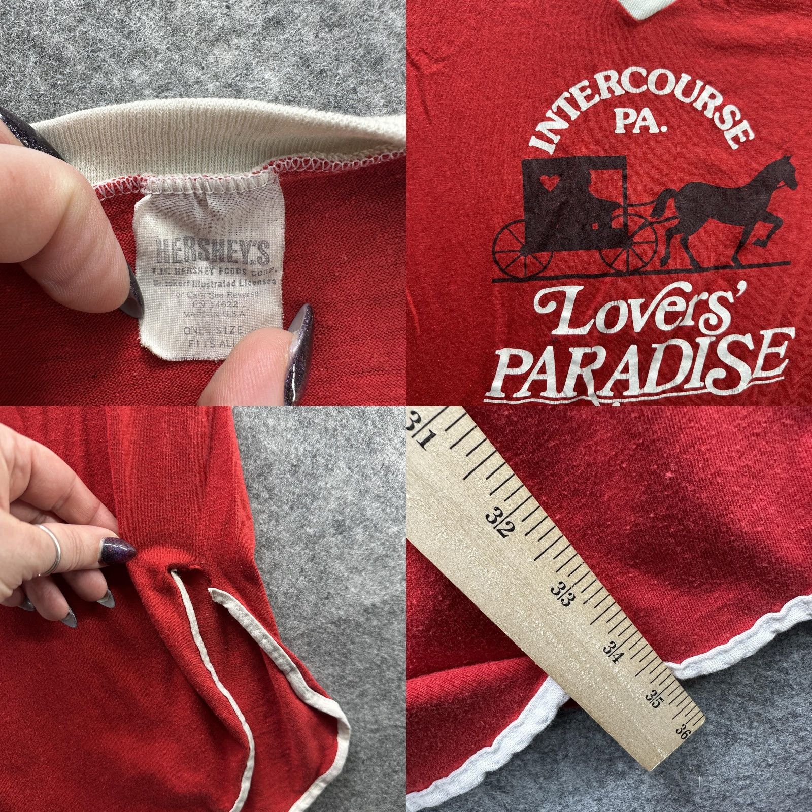 Paradise Vintage Hershey's Intercourse PA T-Shirt One Size Men's Novelty Souvenir 80s USA Size US M / EU 48-50 / 2 - 8 Thumbnail