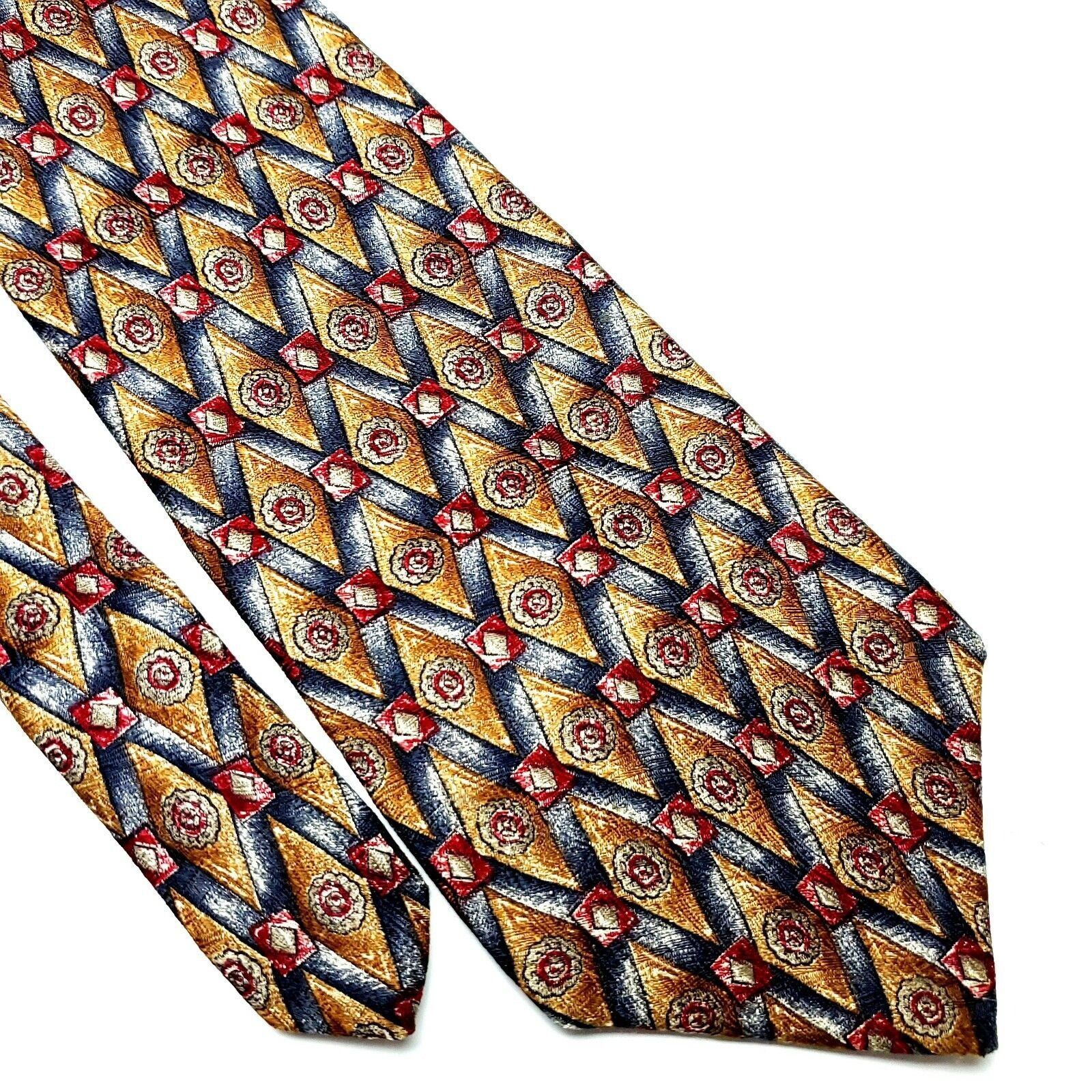 Alexander Julian Alexander Julian Colours Silk Tie Print Wide Orange Red Size ONE SIZE - 1 Thumbnail