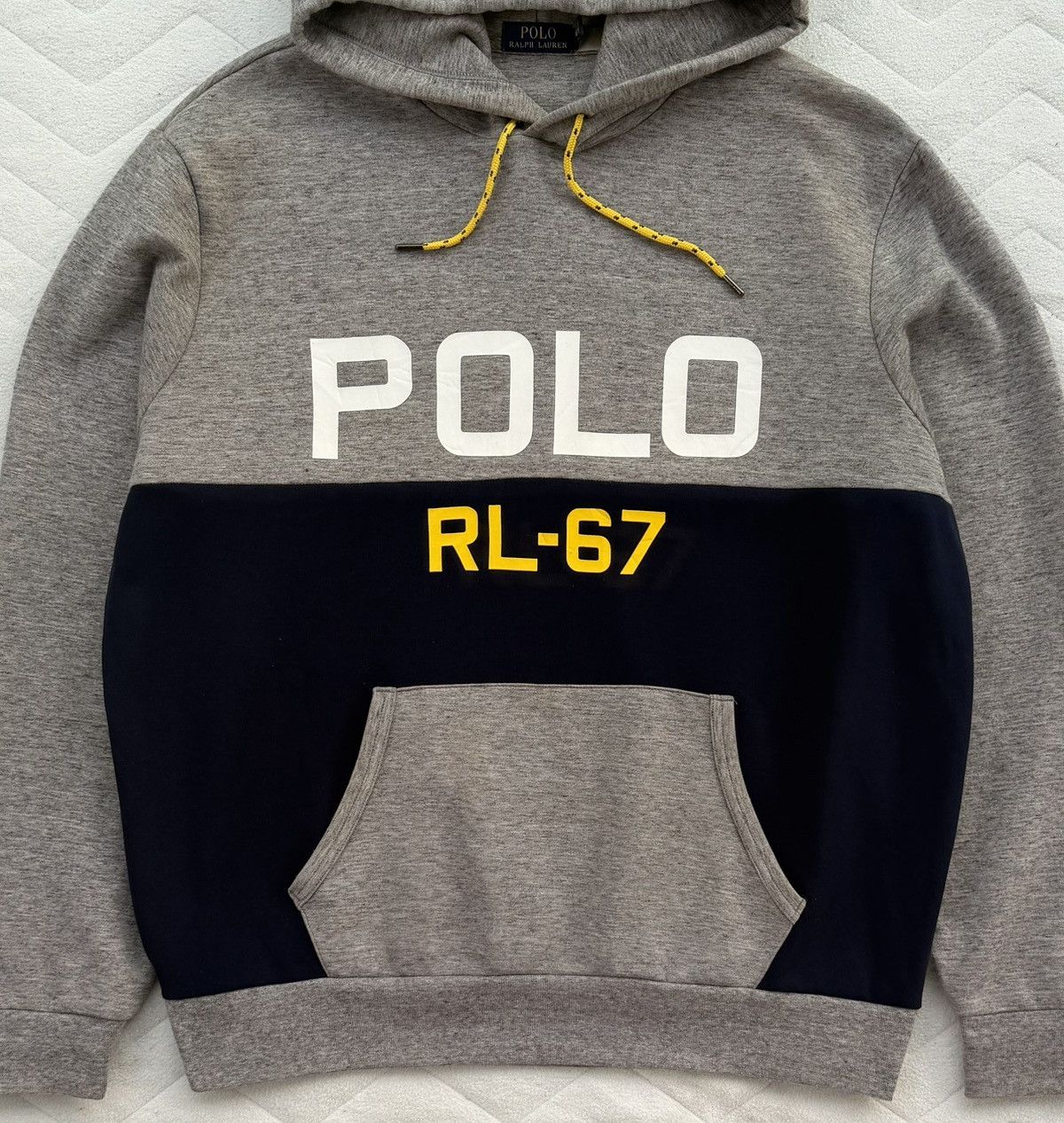 Polo Ralph Lauren Polo Ralph Lauren RL-67 Hoodie Grey Navy Colorblock Big Logo Size US XL / EU 56 / 4 - 2 Thumbnail