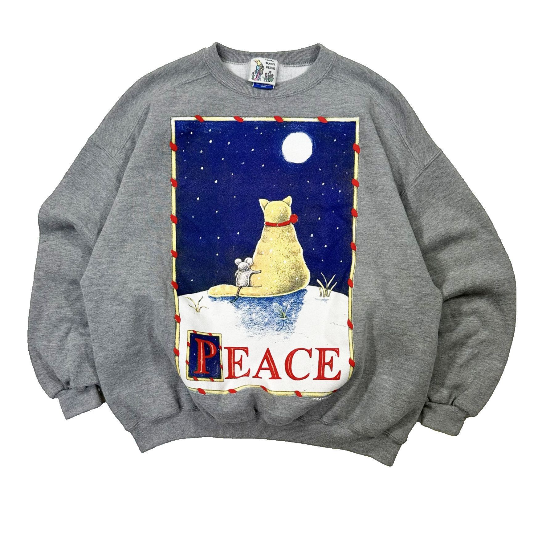 Vintage Vintage 90s Peace Laura Trasers Designs Graphic Sweater Size US L / EU 52-54 / 3 - 1 Thumbnail