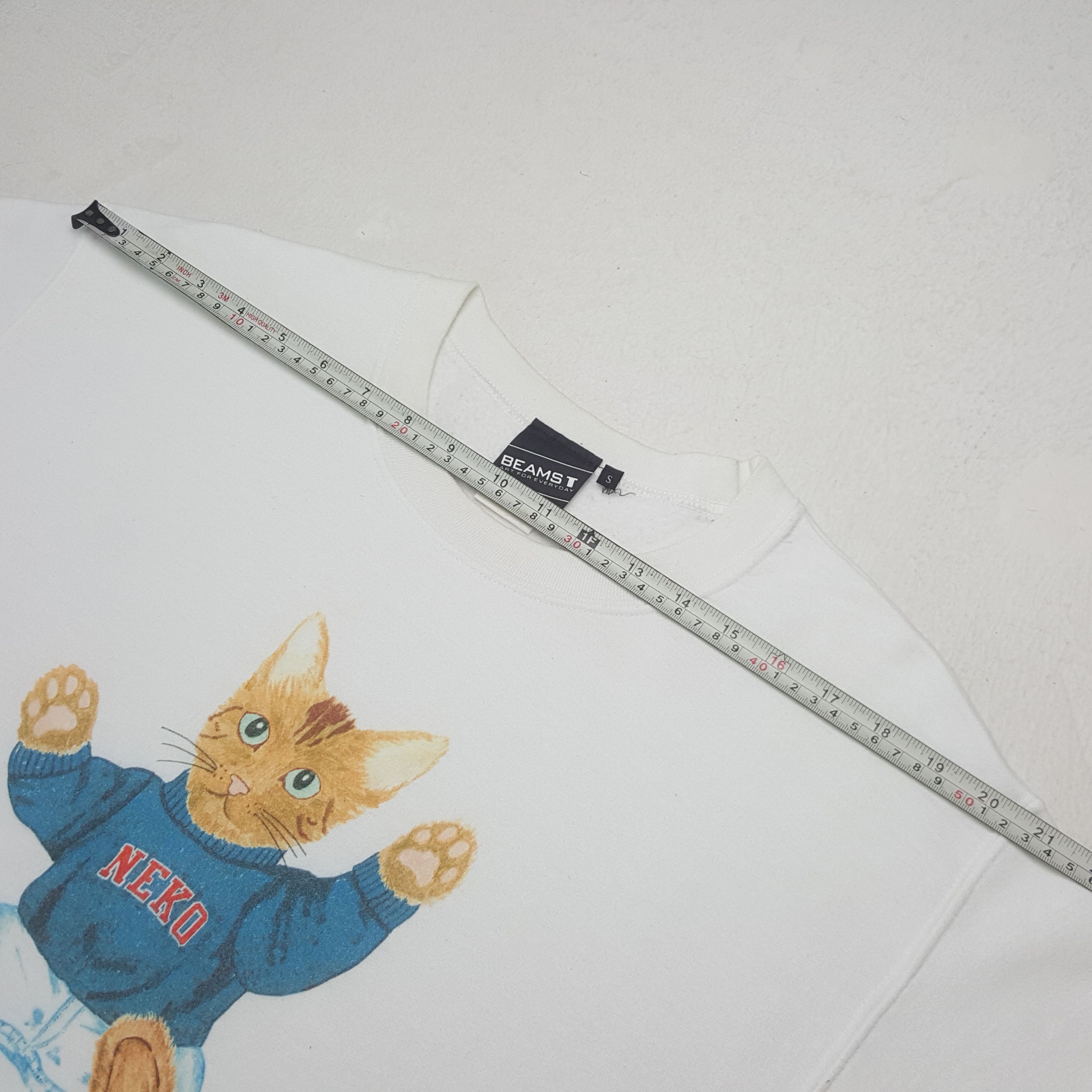 Beams Japan Vintage Beamst Neko Cat Japanese Sweatshirt C287N31 Size US S / EU 44-46 / 1 - 5 Thumbnail