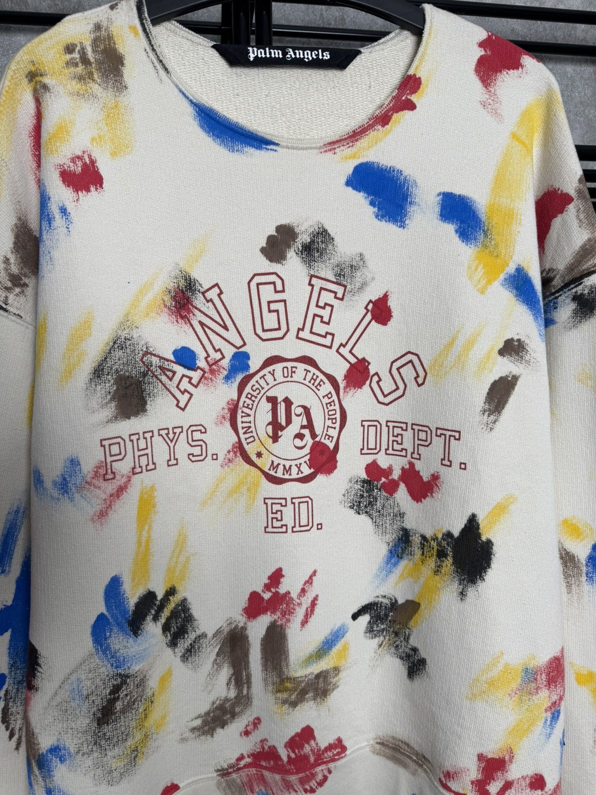 Palm Angels Rare Painted College Sweatshirt Size US S / EU 44-46 / 1 - 4 Thumbnail