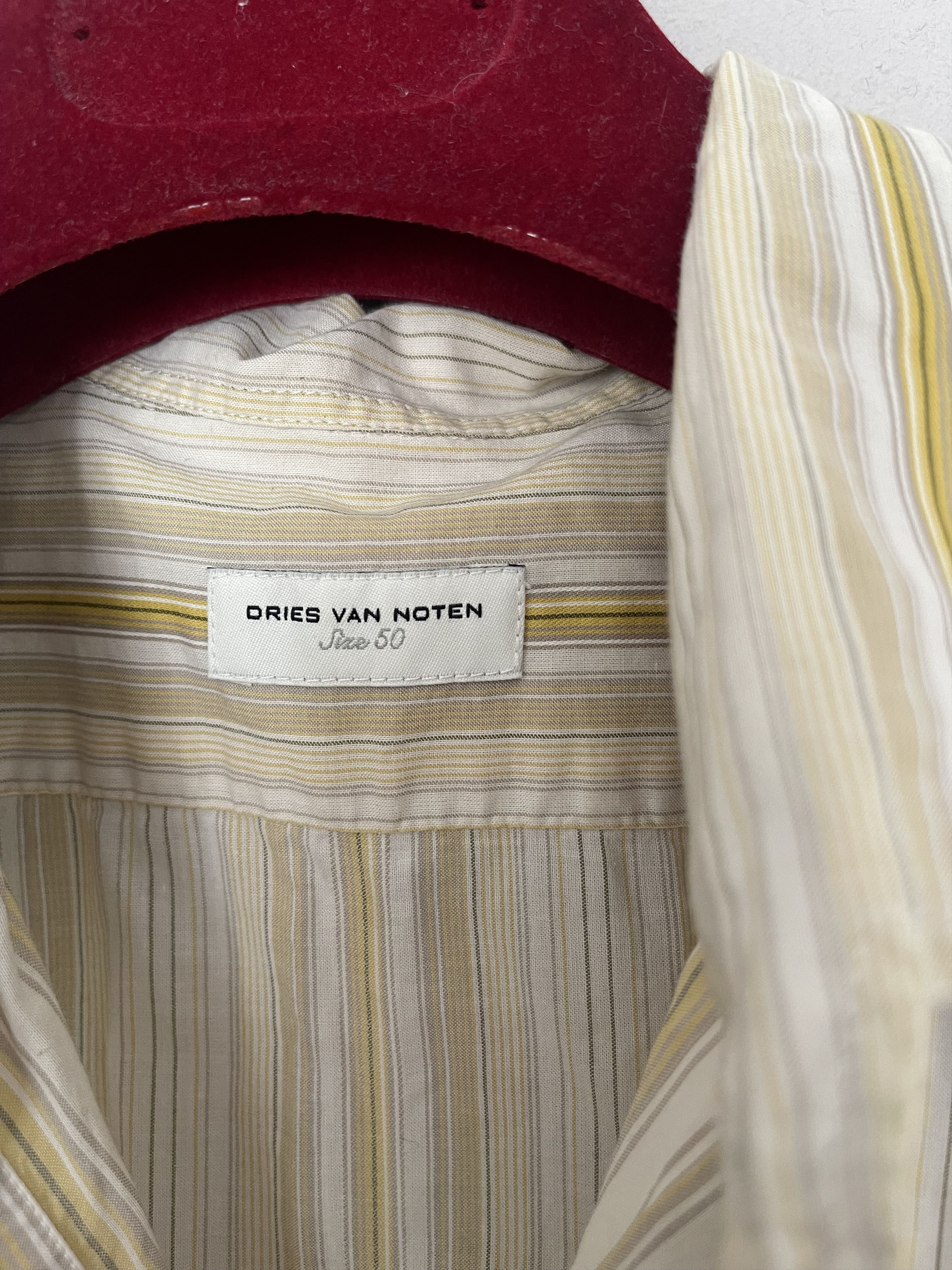 Dries Van Noten Light Summer Shirt Yellow-beige striped Size US M / EU 48-50 / 2 - 4 Thumbnail