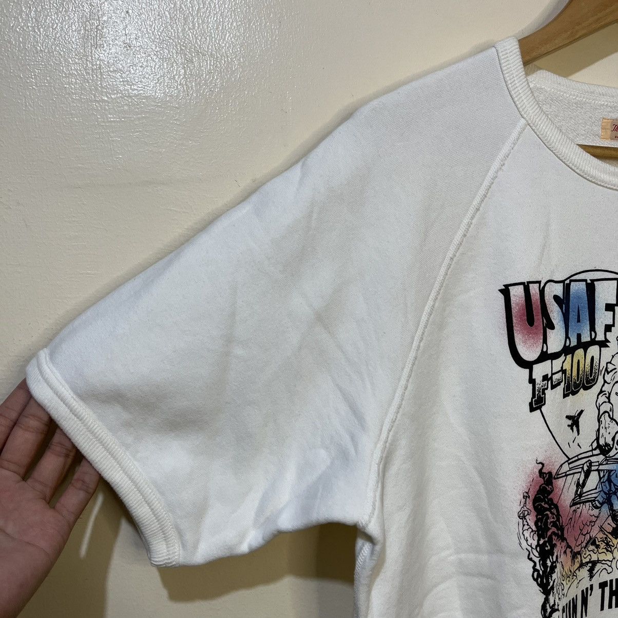 The Real McCoy's USAF F=100 "Fun N' The Hun!...'65" Short Sleeve Sweatshirt Size US L / EU 52-54 / 3 - 5 Thumbnail