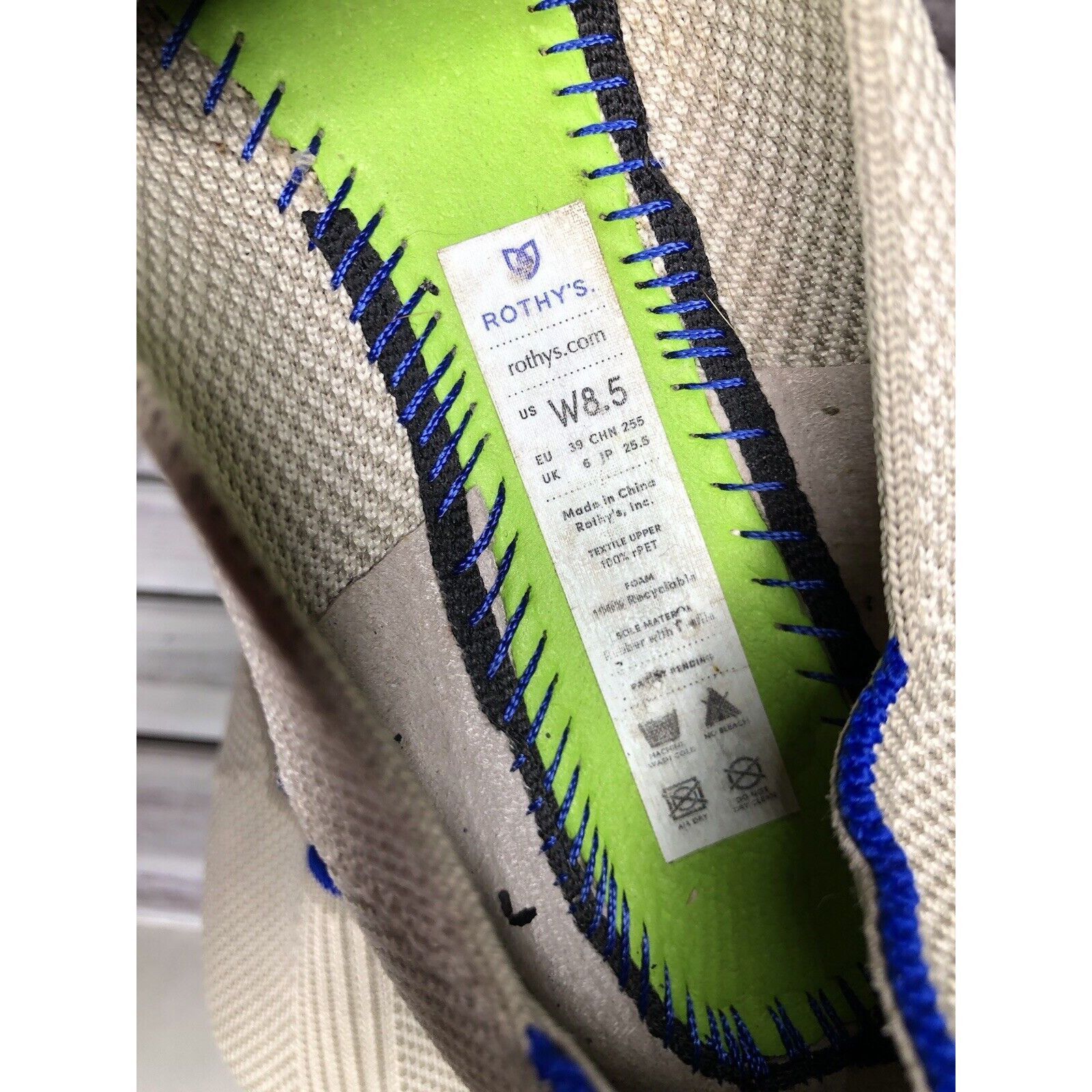 Other Rothys Cream Gray Knit Casual Slip On Round Toe Ballet Flats Size US 8.5 / IT 38.5 - 10 Thumbnail