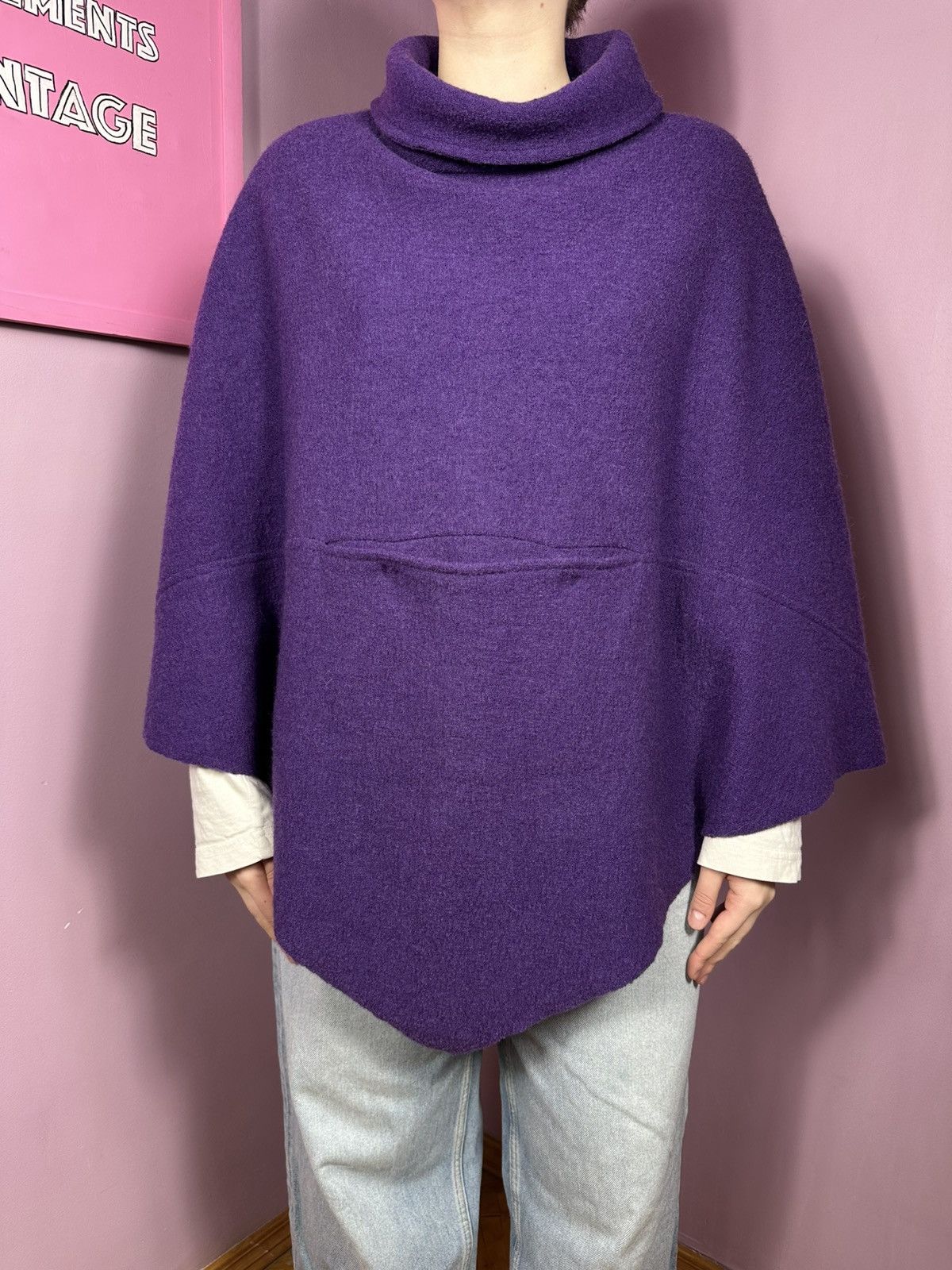 Marimekko Marimekko Mika Piirainen Wool Poncho Cape Coat Turtleneck Size ONE SIZE - 1 Thumbnail
