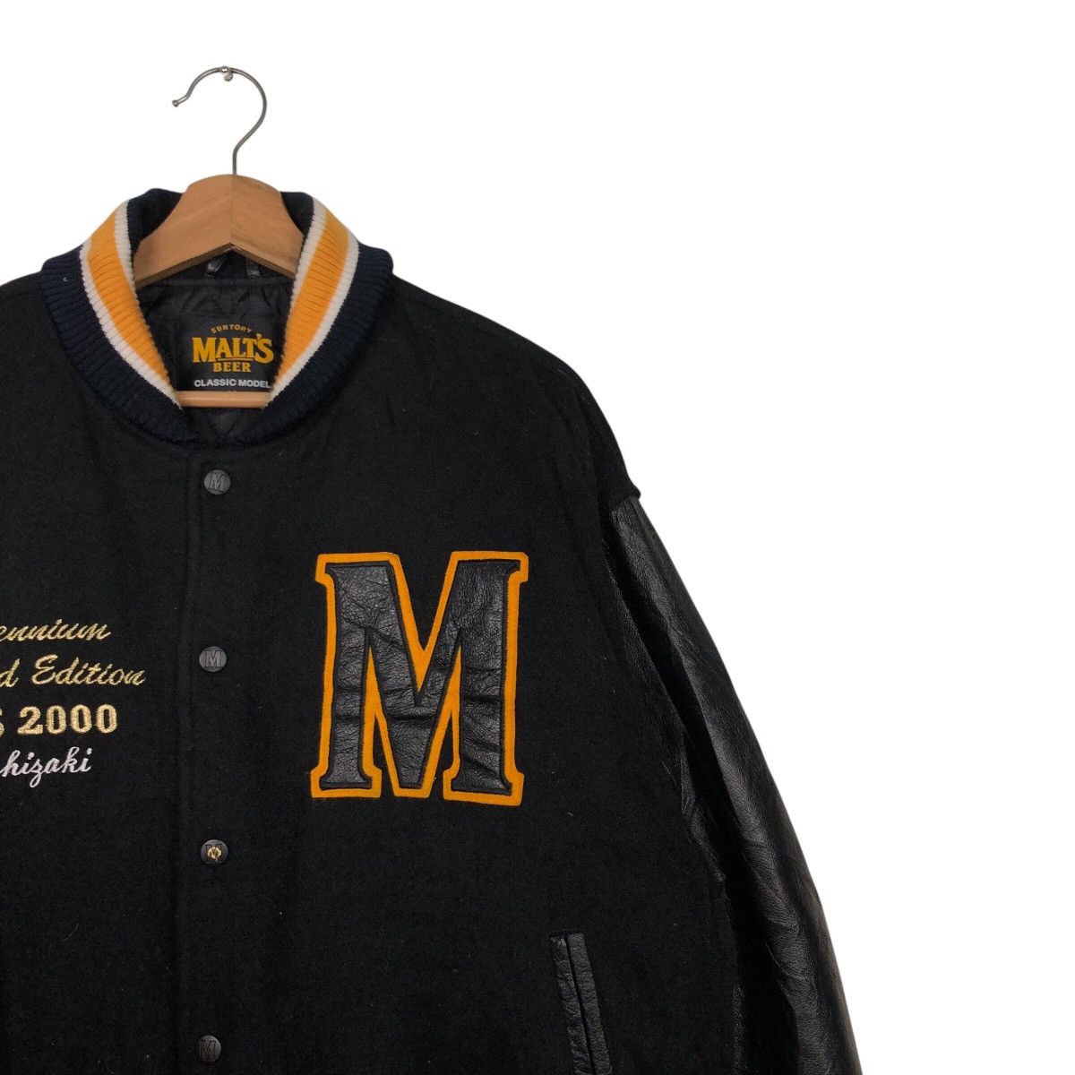 Japanese Brand 📌Vintage Jumper Bomber Leather Jacket Suntory Malt's Beer Size US M / EU 48-50 / 2 - 7 Thumbnail