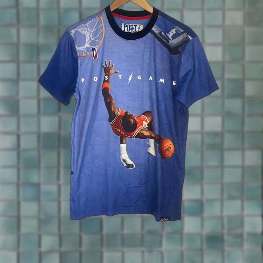 Jordan Brand VINTAGE Post Game Shirt Men S Blue Michael Jordan Dunk All Over Print Small Size US S / EU 44-46 / 1 - 1 Thumbnail
