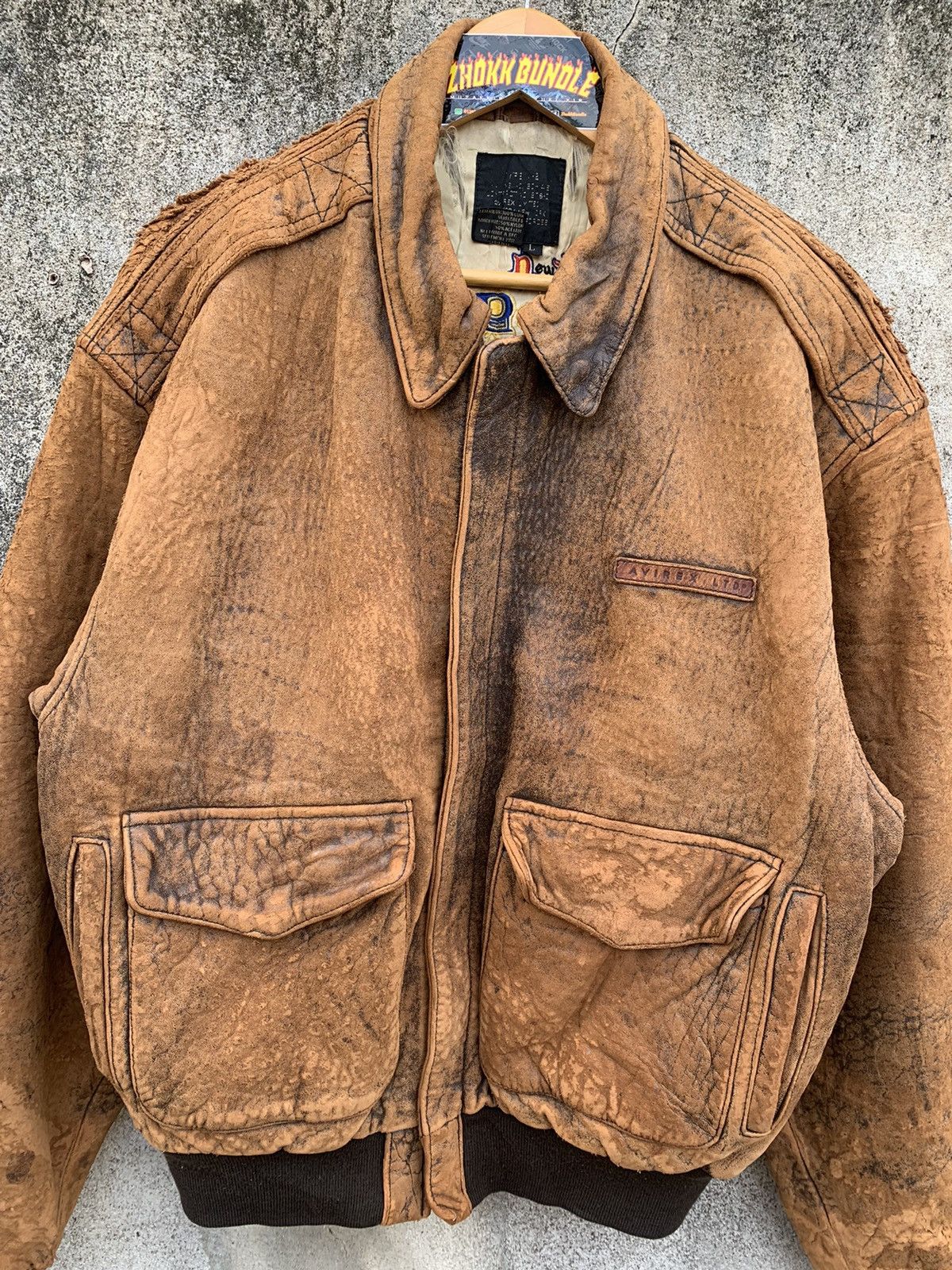Avirex Avirex distressed thrashed leather flight jacket Size US L / EU 52-54 / 3 - 2 Thumbnail