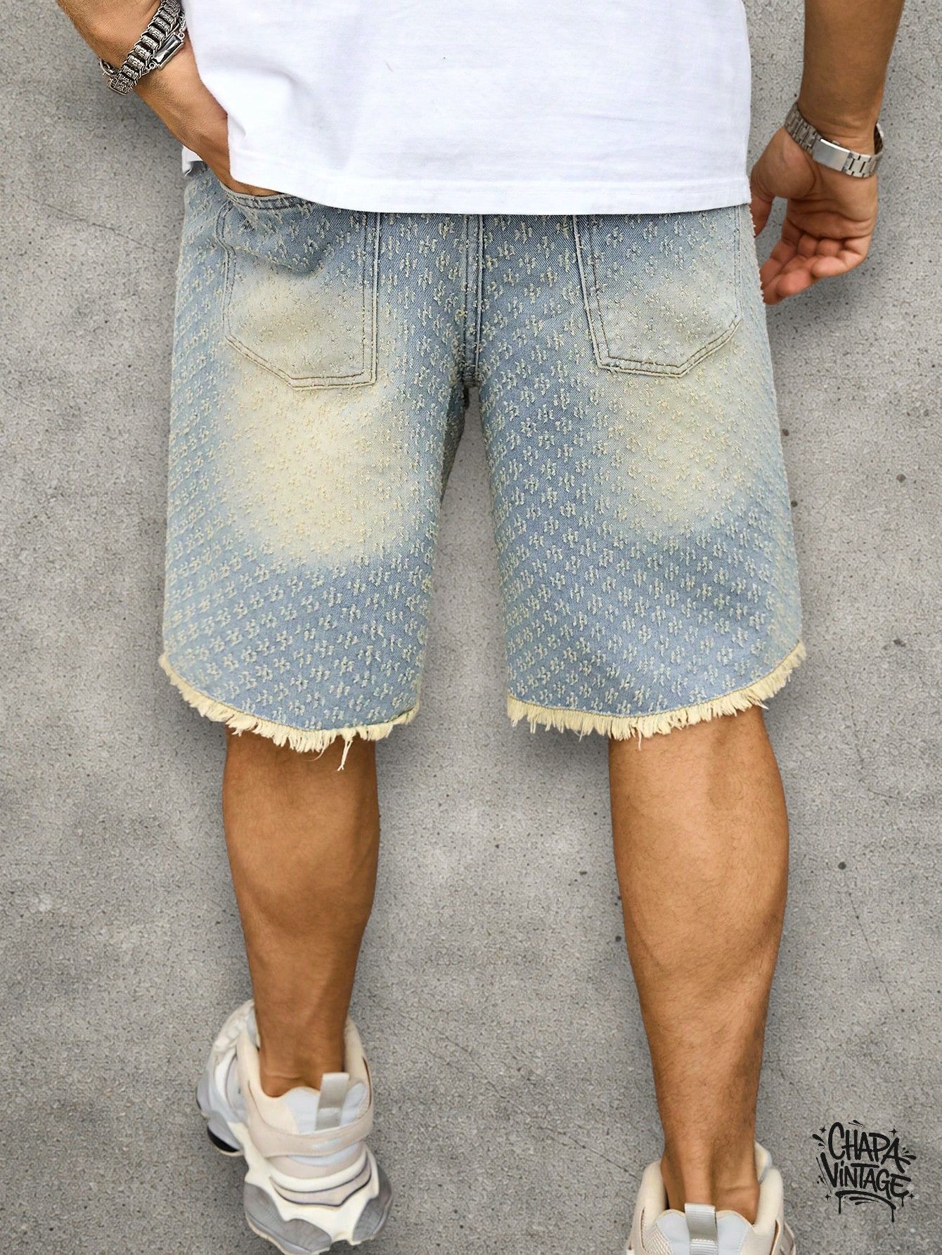 Vintage Washed ripped denim shorts Size US 32 / EU 48 - 3 Thumbnail