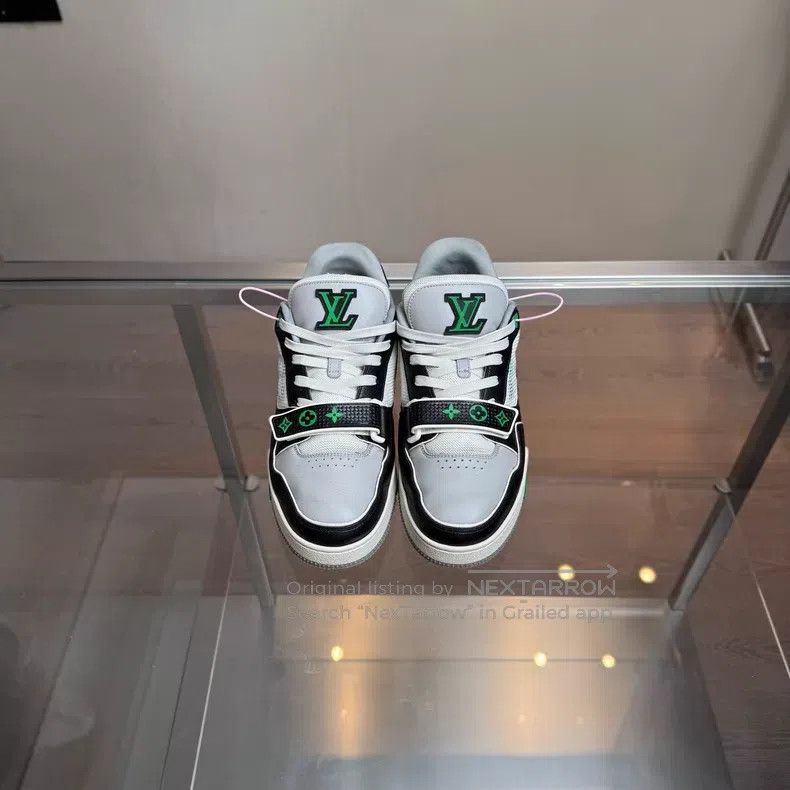 Louis Vuitton Louis Vuitton Trainer Black and Green Velcro shoes Size US 7 / EU 40 - 6 Thumbnail