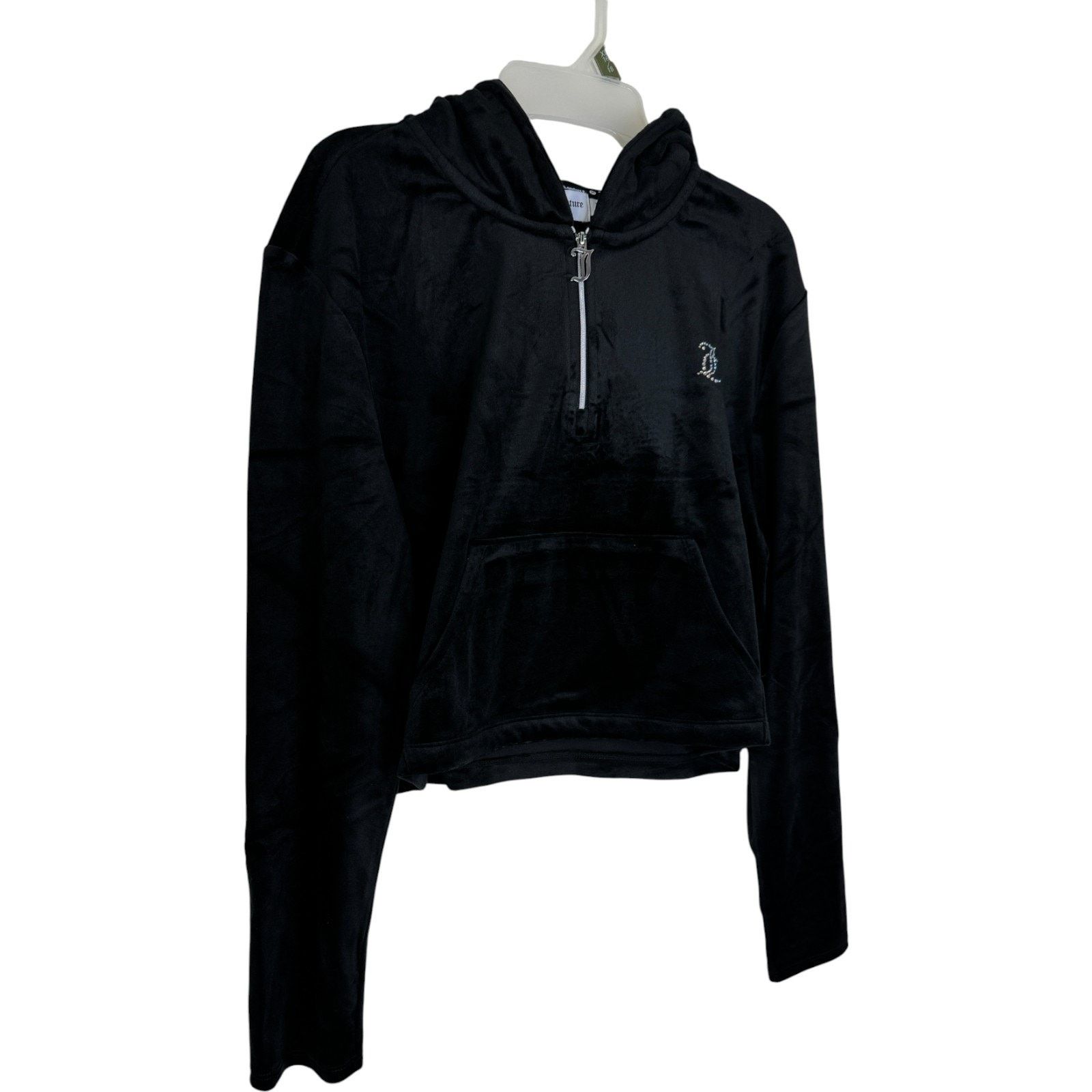 Juicy Couture Juicy Couture Luxe Velour Pullover Hoodie Black Large Size L / US 10 / IT 46 - 6 Thumbnail