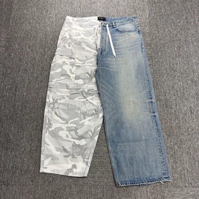 Balenciaga Balenciaga size M Camouflage Patchwork Denim Pants Size US 27 - 1 Thumbnail