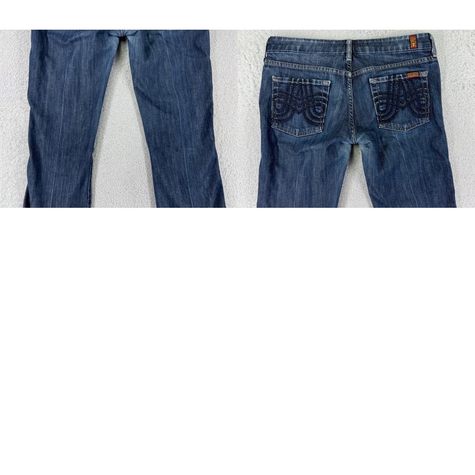 Vintage VINTAGE Seven7 Jeans Women 30 Blue Denim Bootcut A Pocket Low Rise Stretch Raw Hem Size 30" / US 8 / IT 44 - 10 Thumbnail