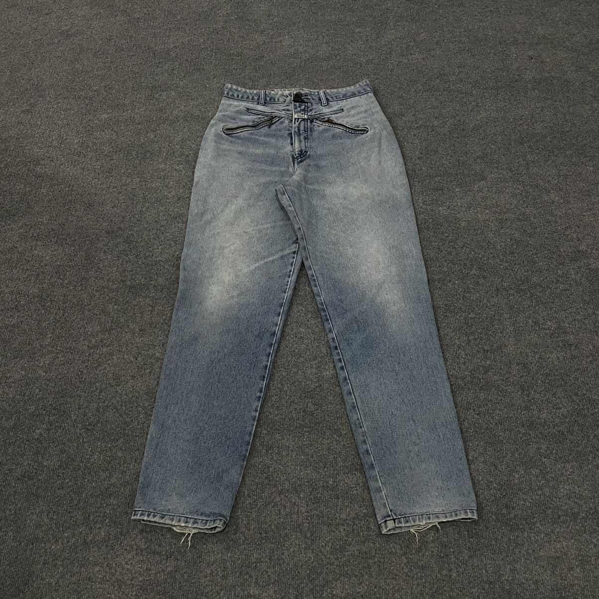 Marithe + Francois Girbaud Vintage MFG Double Zip Front Detail Light Wash Denim Size US 30 / EU 46 - 1 Thumbnail