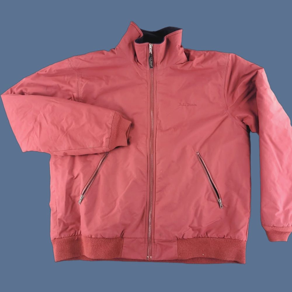 Vintage LL Bean Jacket Mens Large Red Windbreaker Bomber Sherpa Fleece Lined Size US L / EU 52-54 / 3 - 1 Thumbnail