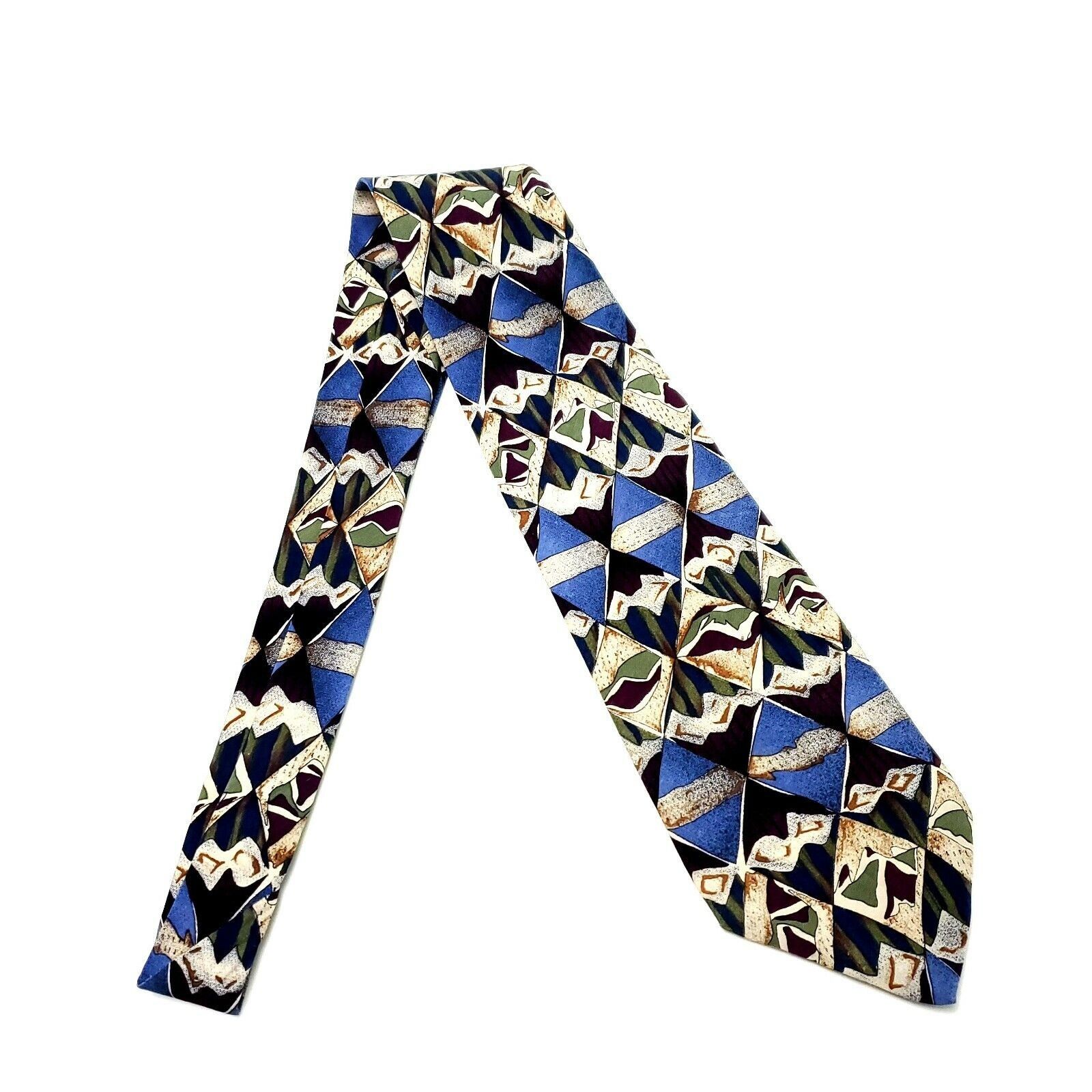Other Requirements Polyester Tie Blue Abstract Reddish Brown Size ONE SIZE - 7 Thumbnail