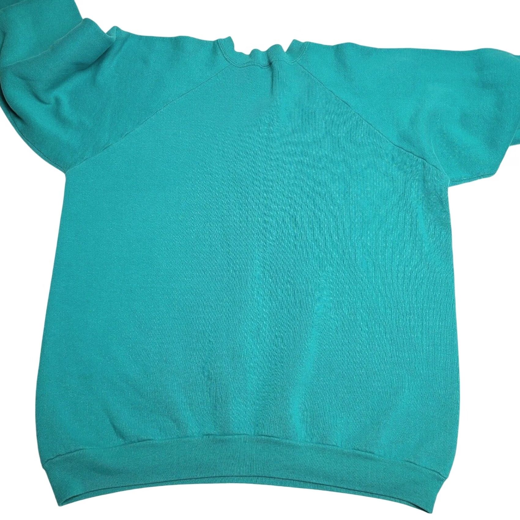 Fruit Of The Loom VINTAGE Fruit of the Loom Crew Neck Sweater Men XL Turquoise Aqua 1990s Solid Knit Pullover Shirt Size XL Mens Size US XL / EU 56 / 4 - 2 Thumbnail