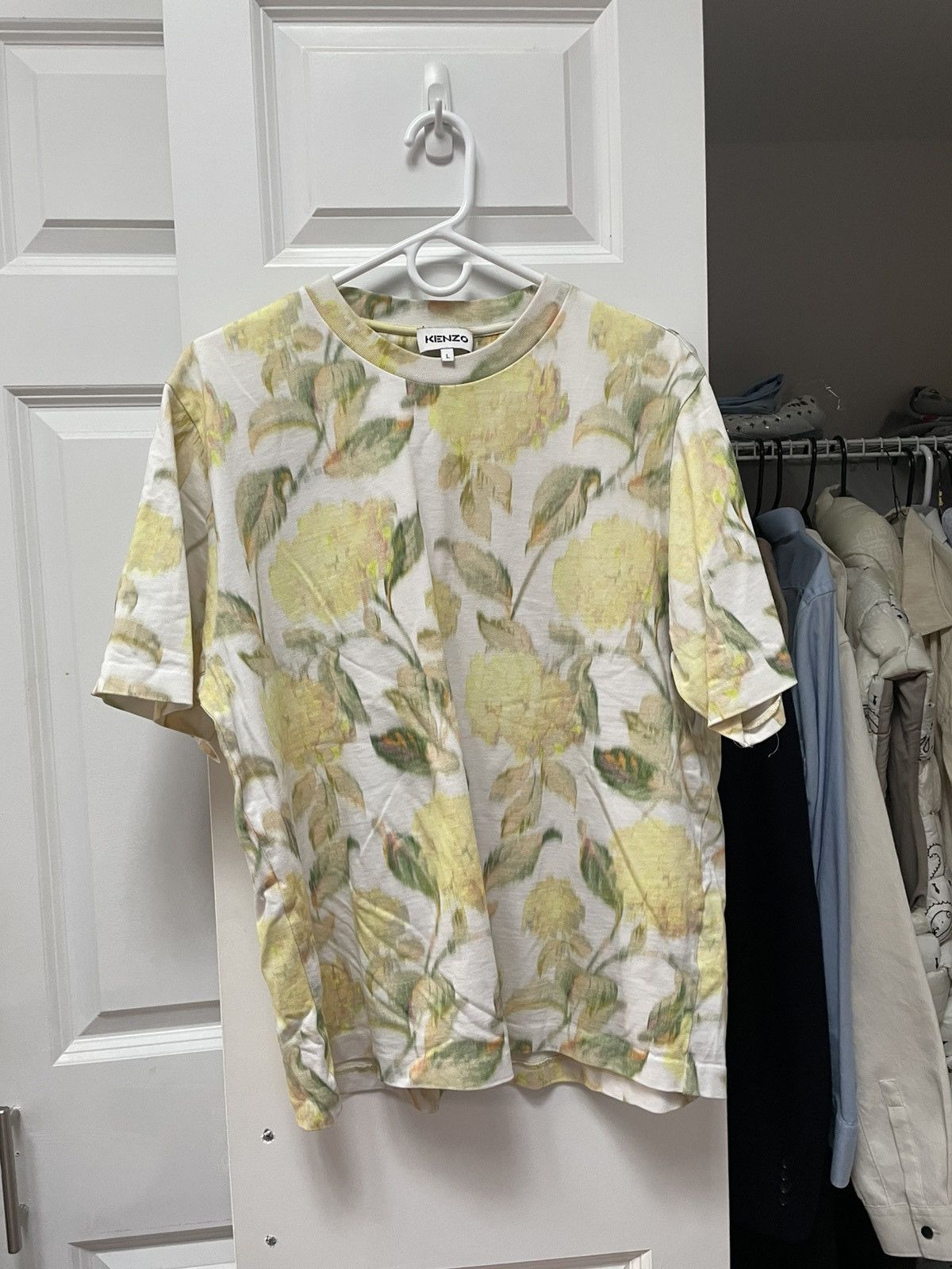 Kenzo SS2021 Kenzo Faded Flowers Yellow Shirt Runway Size US L / EU 52-54 / 3 - 1 Thumbnail