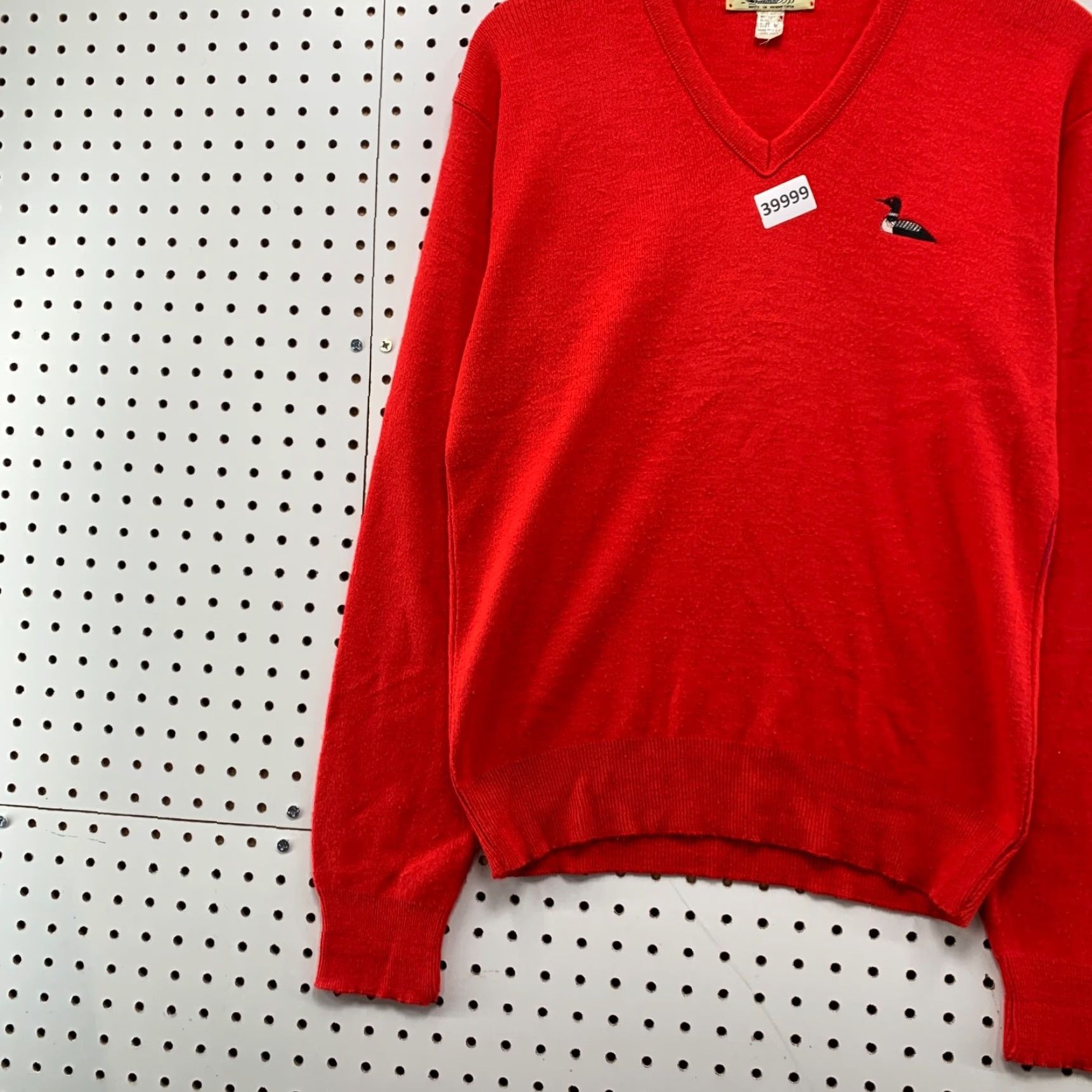 Vintage VINTAGE Winona Knits Sweater Mens Medium Red V Neck Duck Logo Casual Preppy Size US M / EU 48-50 / 2 - 4 Thumbnail