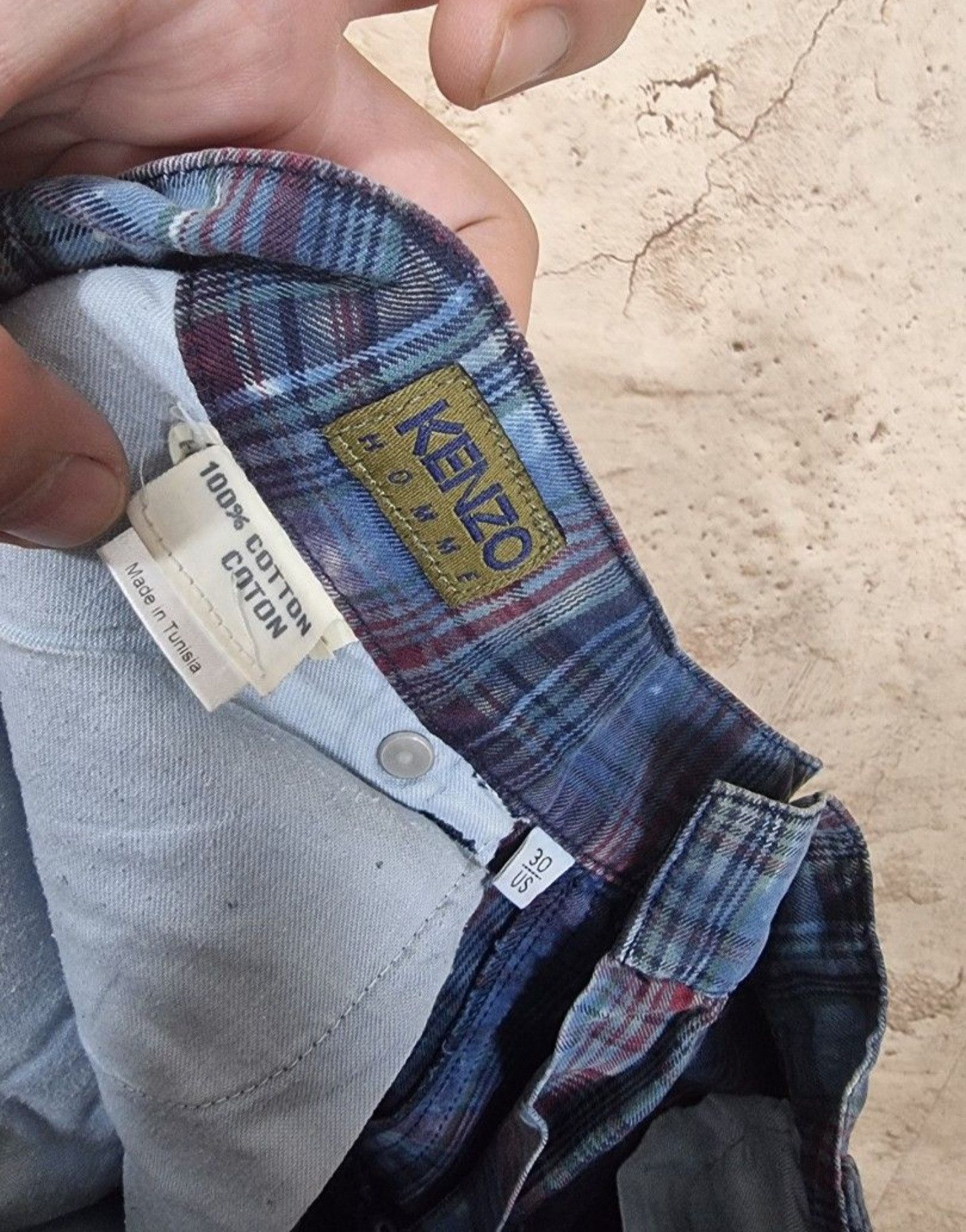 Kenzo Kenzo Homme Vintage checkered denim Pants Size US 30 / EU 46 - 6 Thumbnail