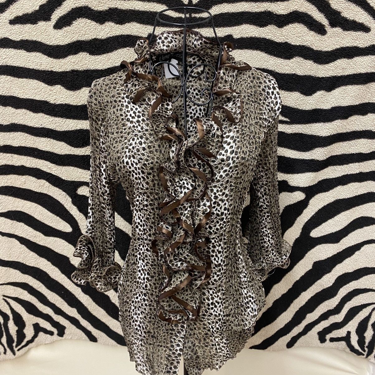Vintage Vintage leopard print blouse Size S / US 4 / IT 40 - 2 Thumbnail