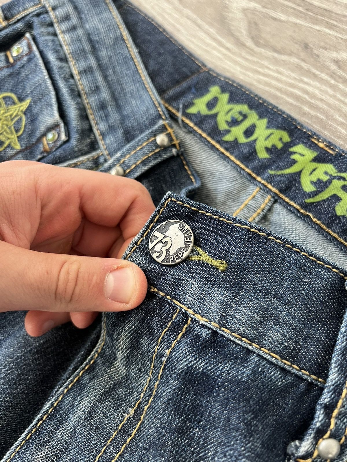 Pepe Jeans Pepe Jeans Avant Garde Opium Embroidered Logo Y2K Jeans Size US 36 / EU 52 - 24 Thumbnail