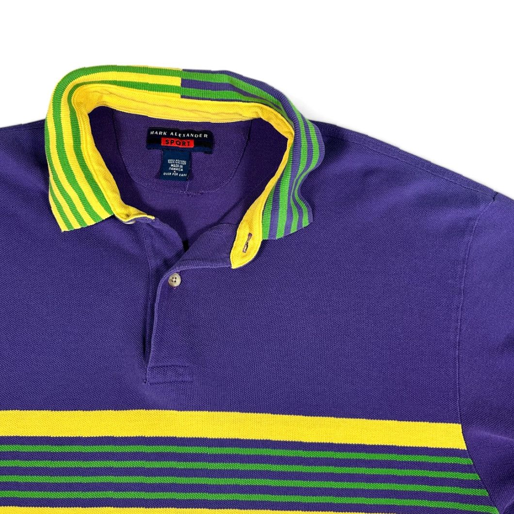 Vintage VINTAGE Mark Alexander Sport Polo Shirt Adult M Purple Striped 90s Shirt Mens Size US M / EU 48-50 / 2 - 2 Thumbnail