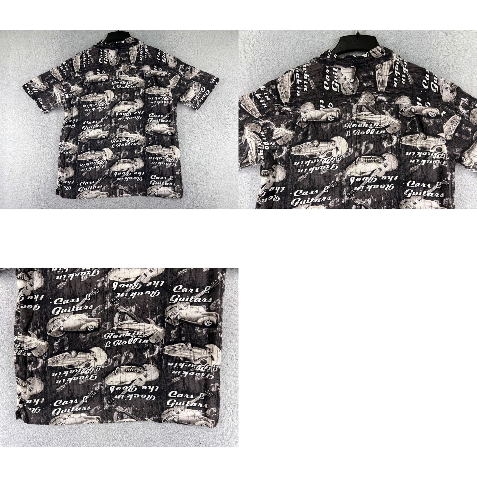George George Shirt Adult Medium Black White Truckin & Pluckin Country Music Guitar Size US M / EU 48-50 / 2 - 9 Thumbnail