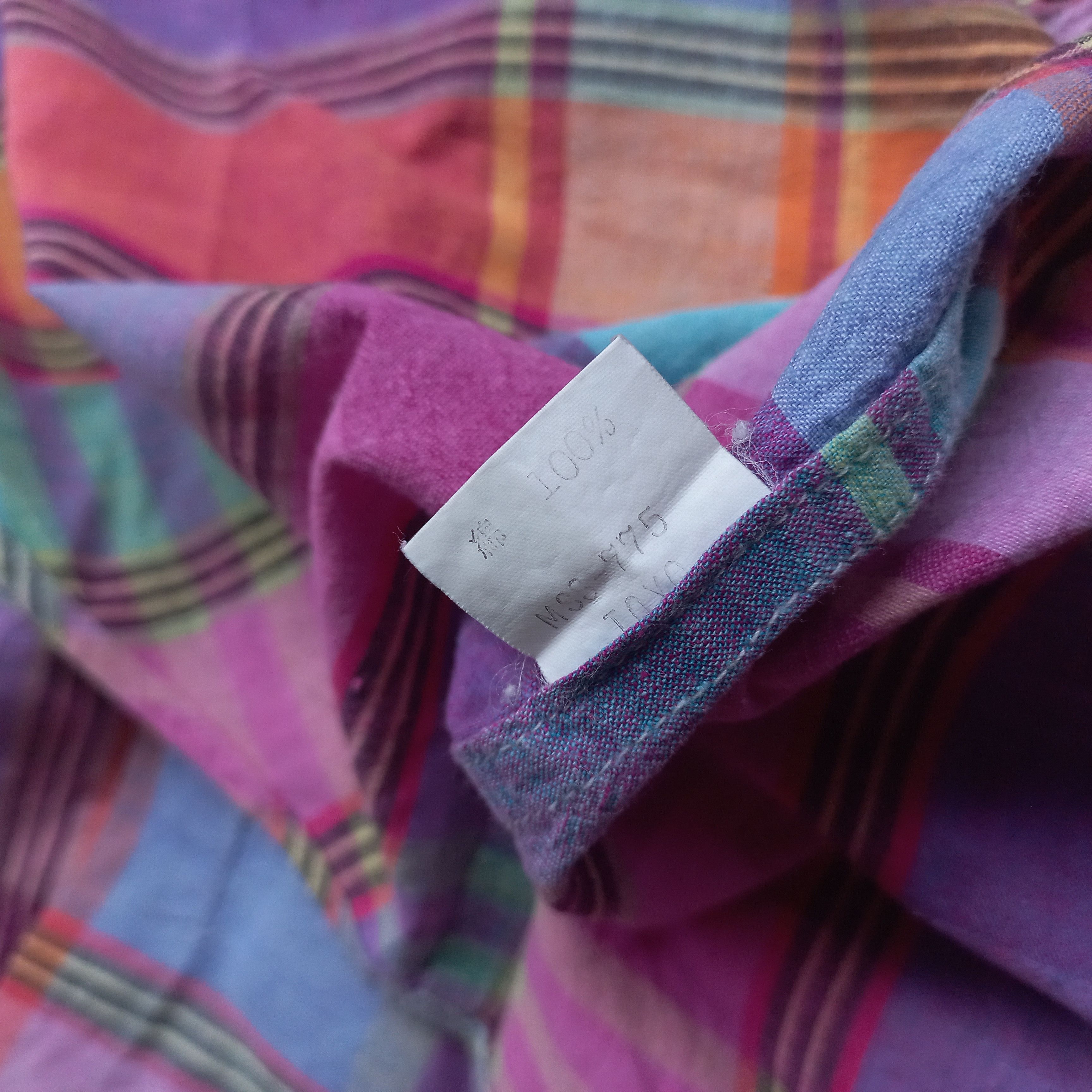 Sugar Cane Sugar Cane ToyoEnterprise - Rainbow Plaid Short Sleeve Shirt Size US L / EU 52-54 / 3 - 5 Thumbnail