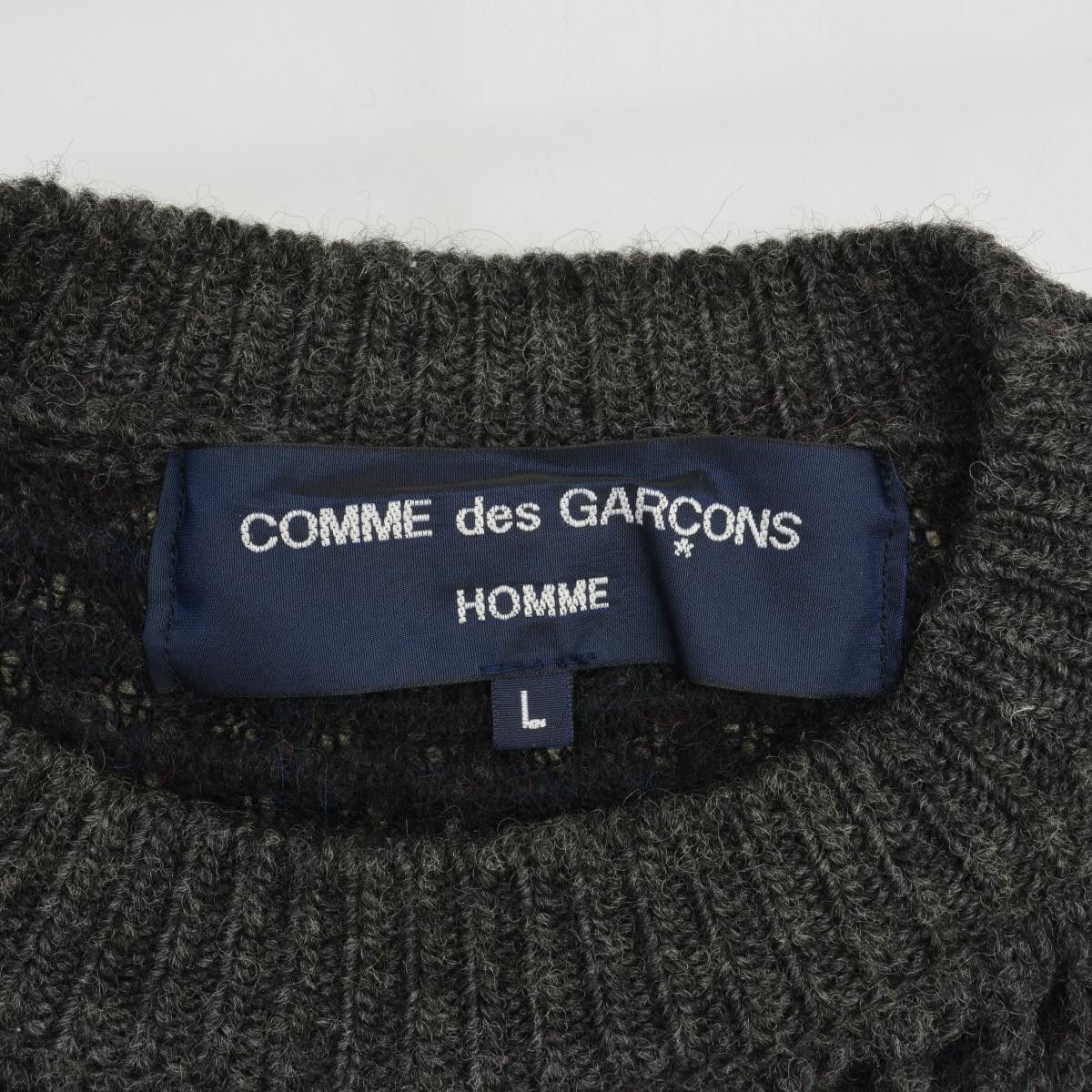 Comme des Garcons Homme Plus Sweater Low Gauge Waffle Crew Long Sleeve Knit Size US L / EU 52-54 / 3 - 5 Thumbnail